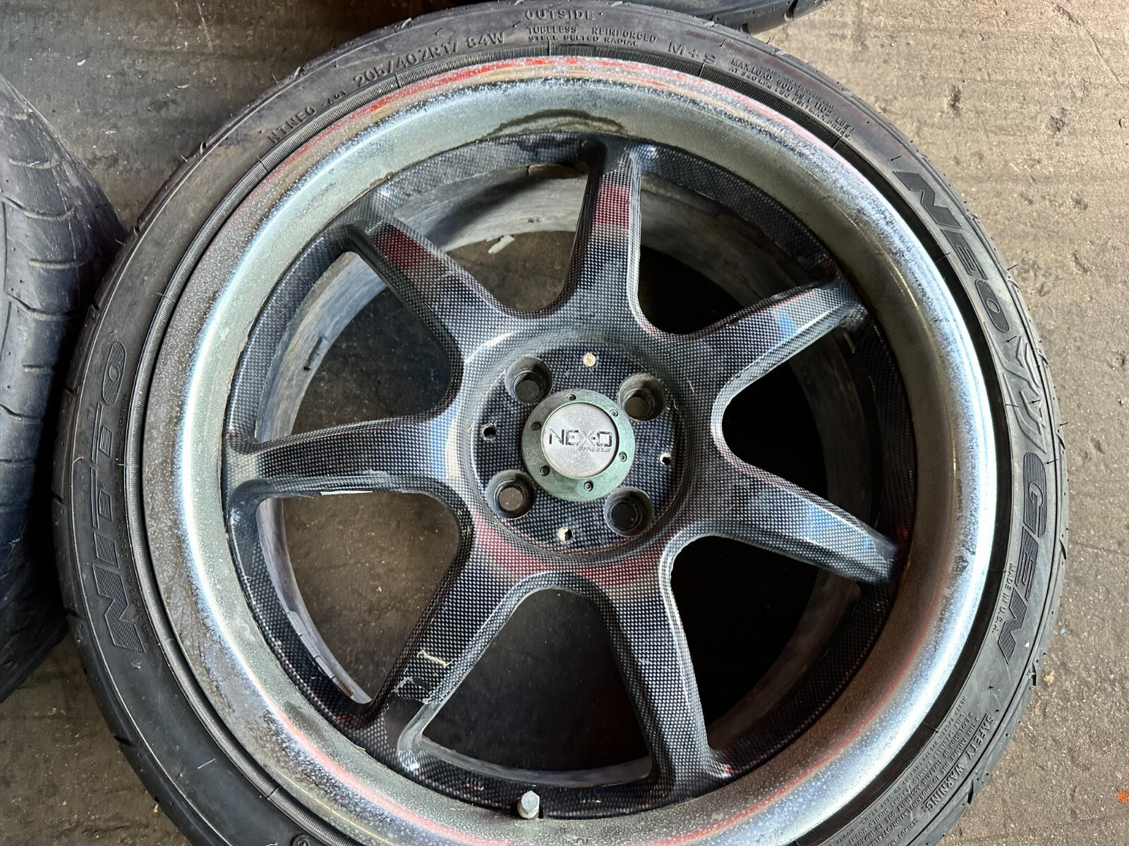88 91 HONDA CRX   4x100   17x7   NEX O NEX 0 RACING WHEELS W/ NITTO TIRES   27715