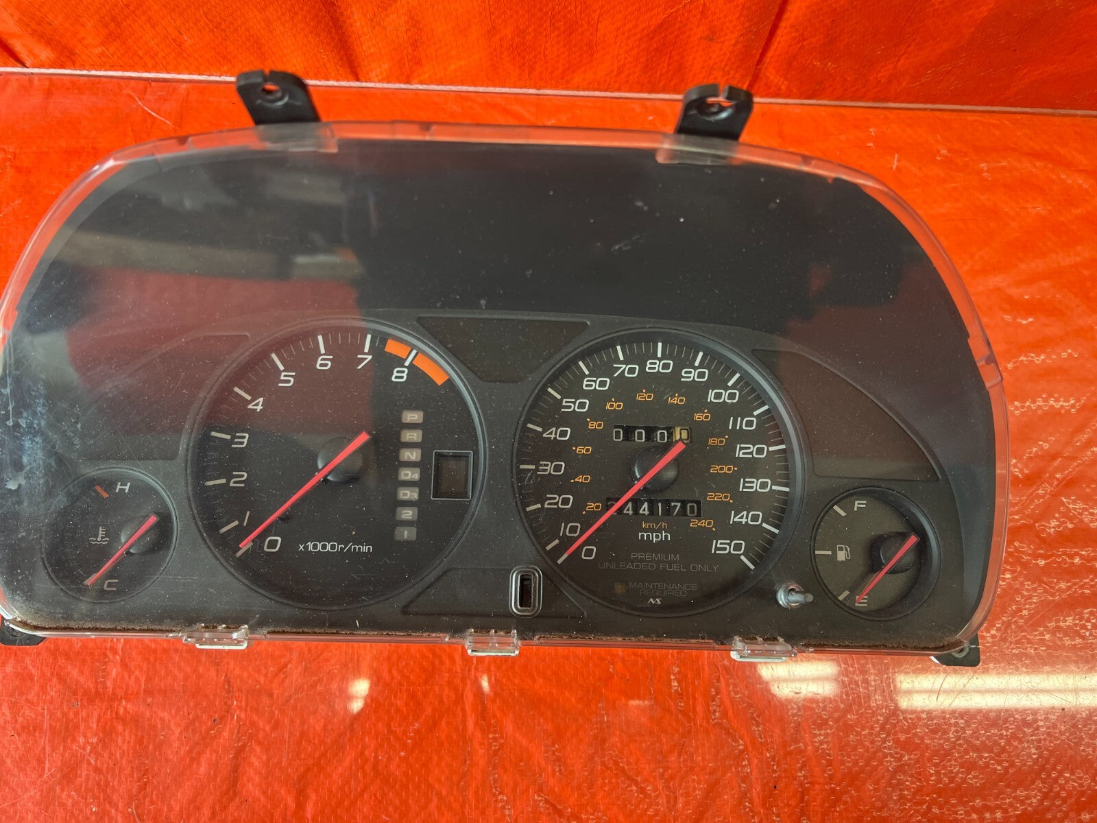 97 01 HONDA PRELUDE   AUTOMATIC   INSTRUMENT GAUGE CLUSTER SPEEDOMETER OEM #1364