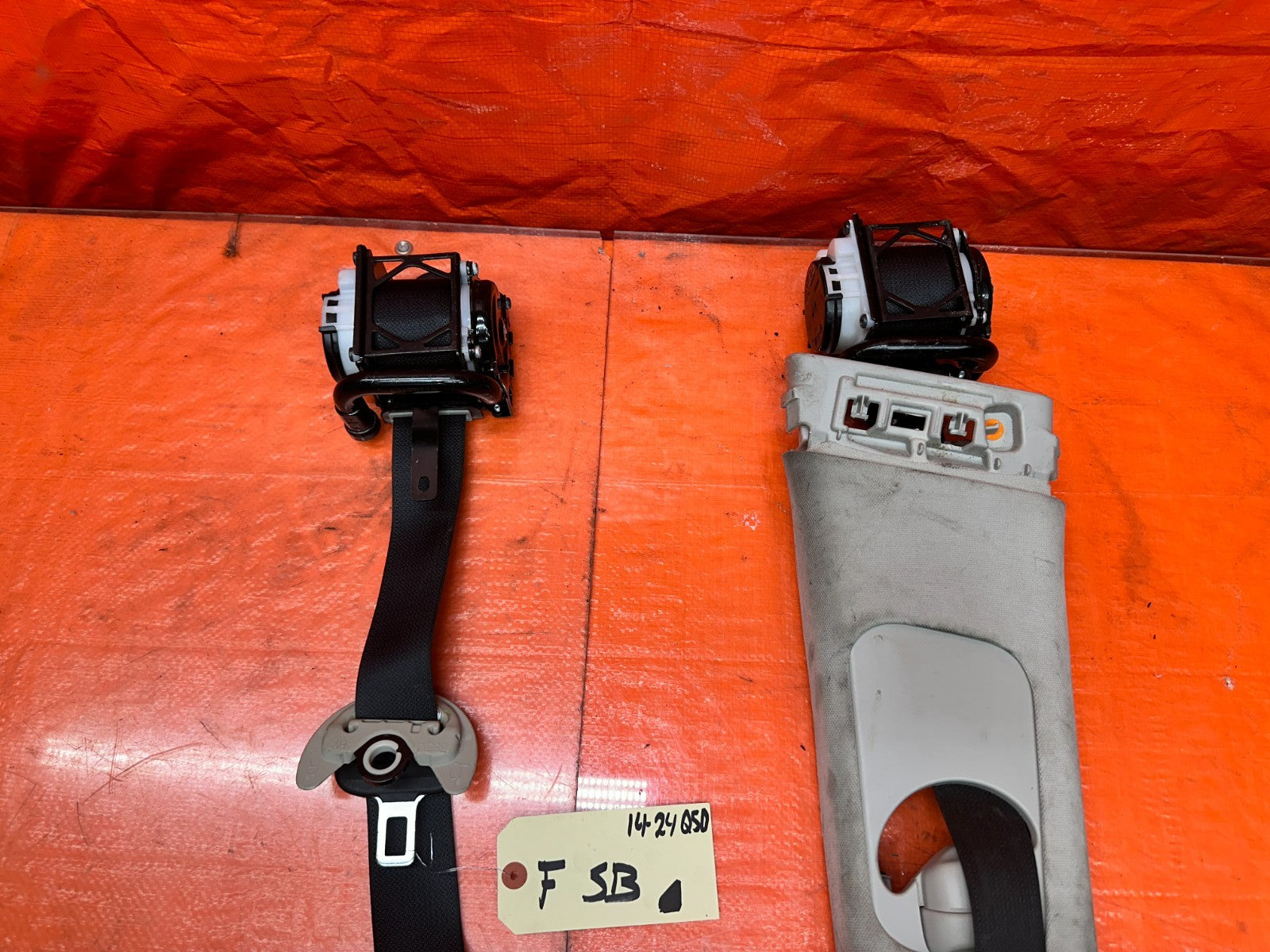 14 23 INFINITI Q50 LEFT & RIGHT FRONT SEAT BELTS SAFETY BELT BLACK OEM FACTORY _1