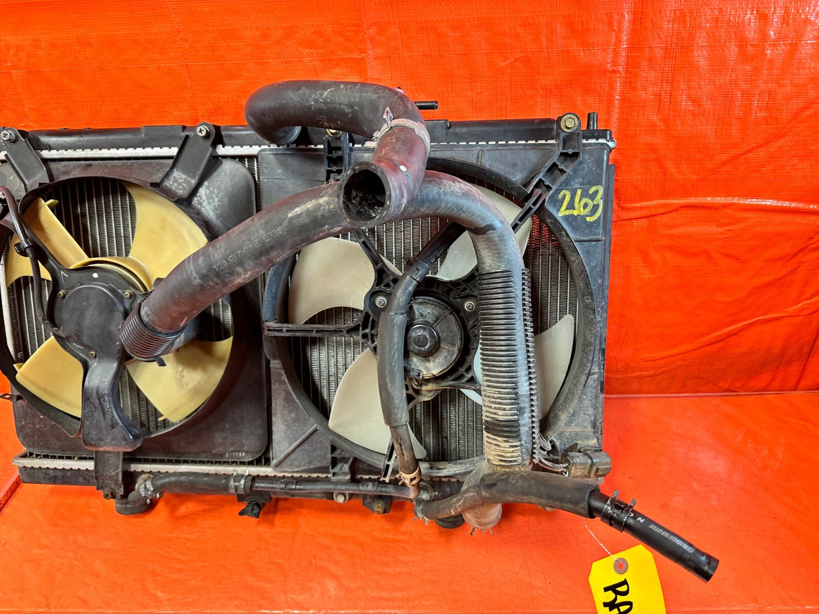 97 98 HONDA PRELUDE BASE   100% COMPLETE RADIATOR SET W/ FANS / HOSES / OEM 2634