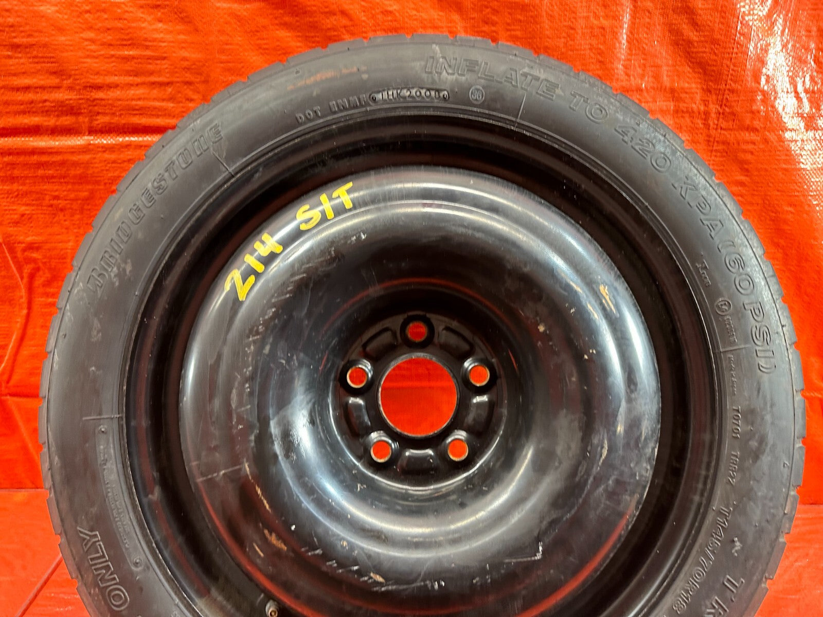 08 15 LANCER EVOLUTION X EVO 10   EMERGENCY SPARE BACK UP TIRE WHEEL RIM OEM 2146