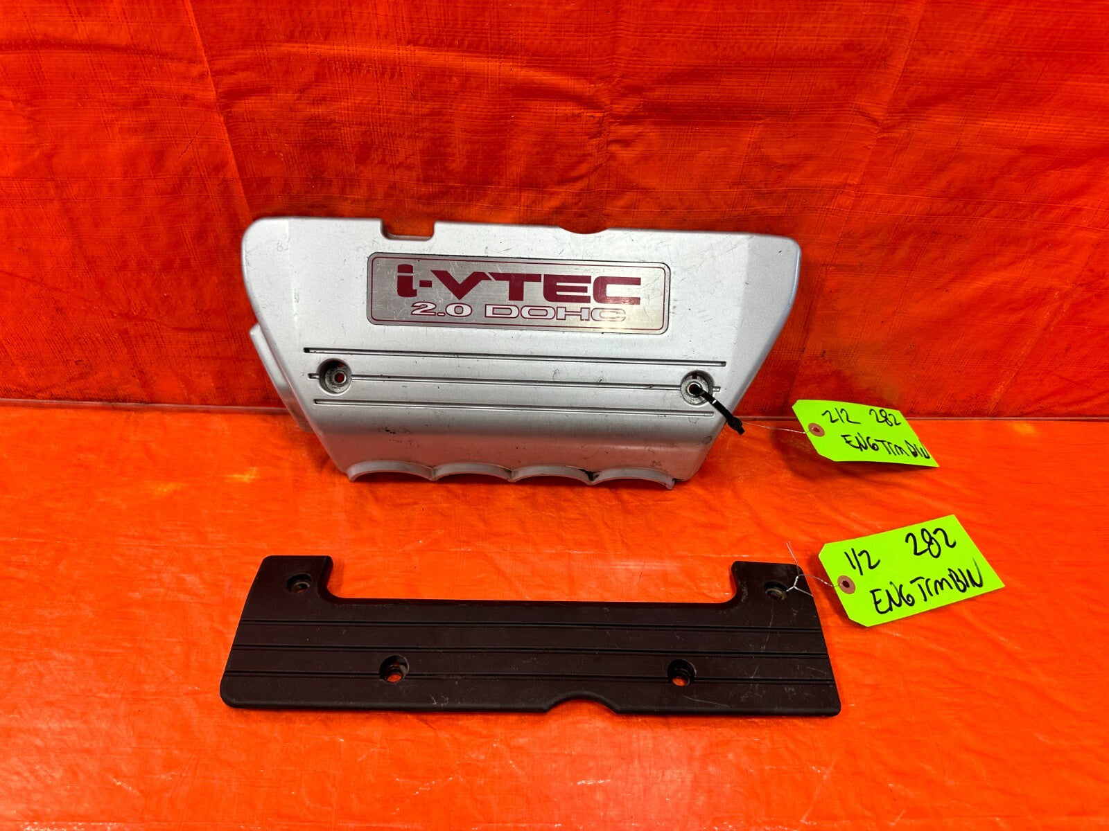06 11 HONDA CIVIC SI K20Z3 INTAKE MANIFOLD & COIL PACK COVER PLASTIC TRIM #2820