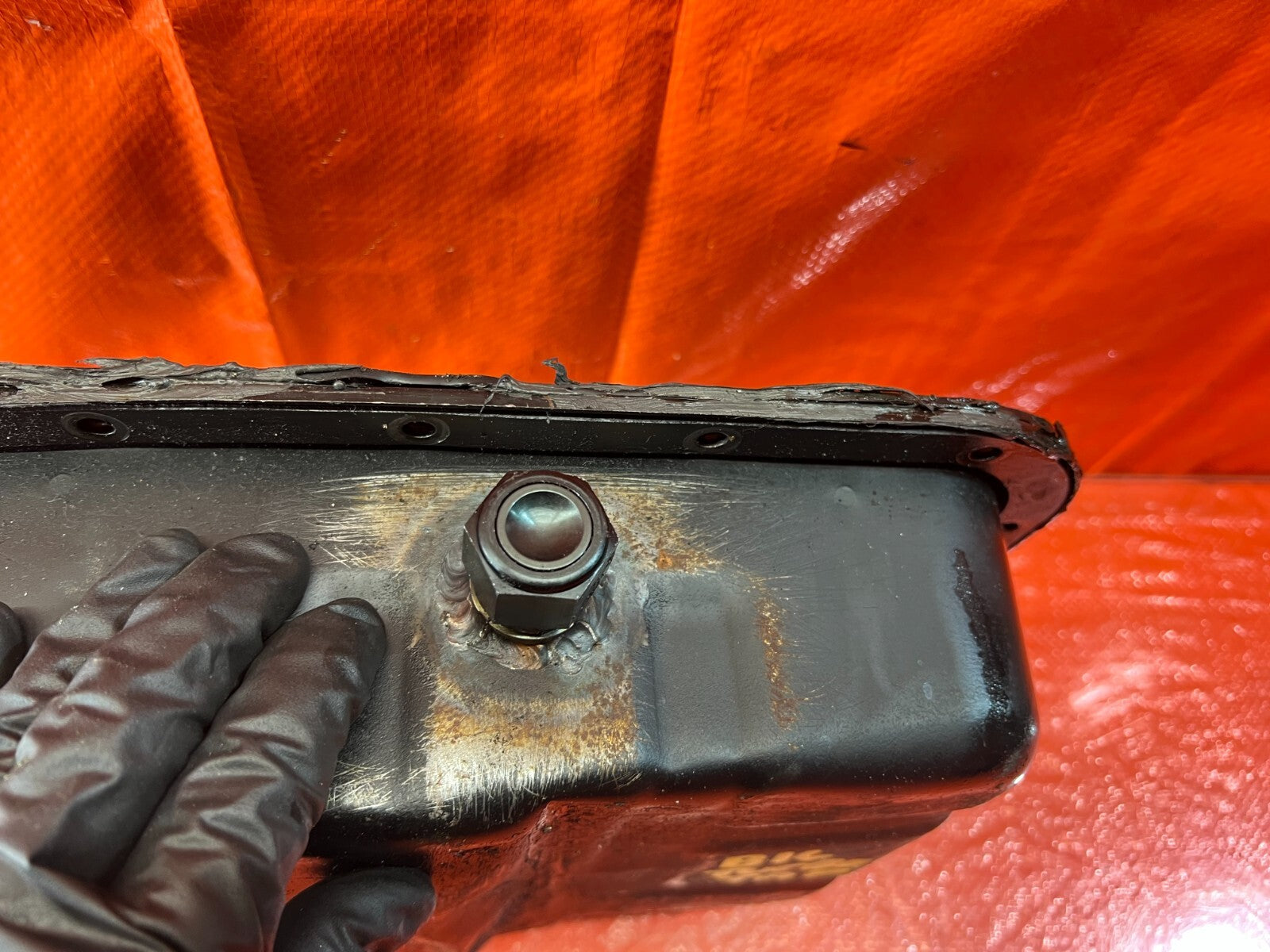 99 00 SI EM1 B16A2   FACTORY OIL PAN WITH AFTERMARKET TURBO TAP   OEM FACTORY7