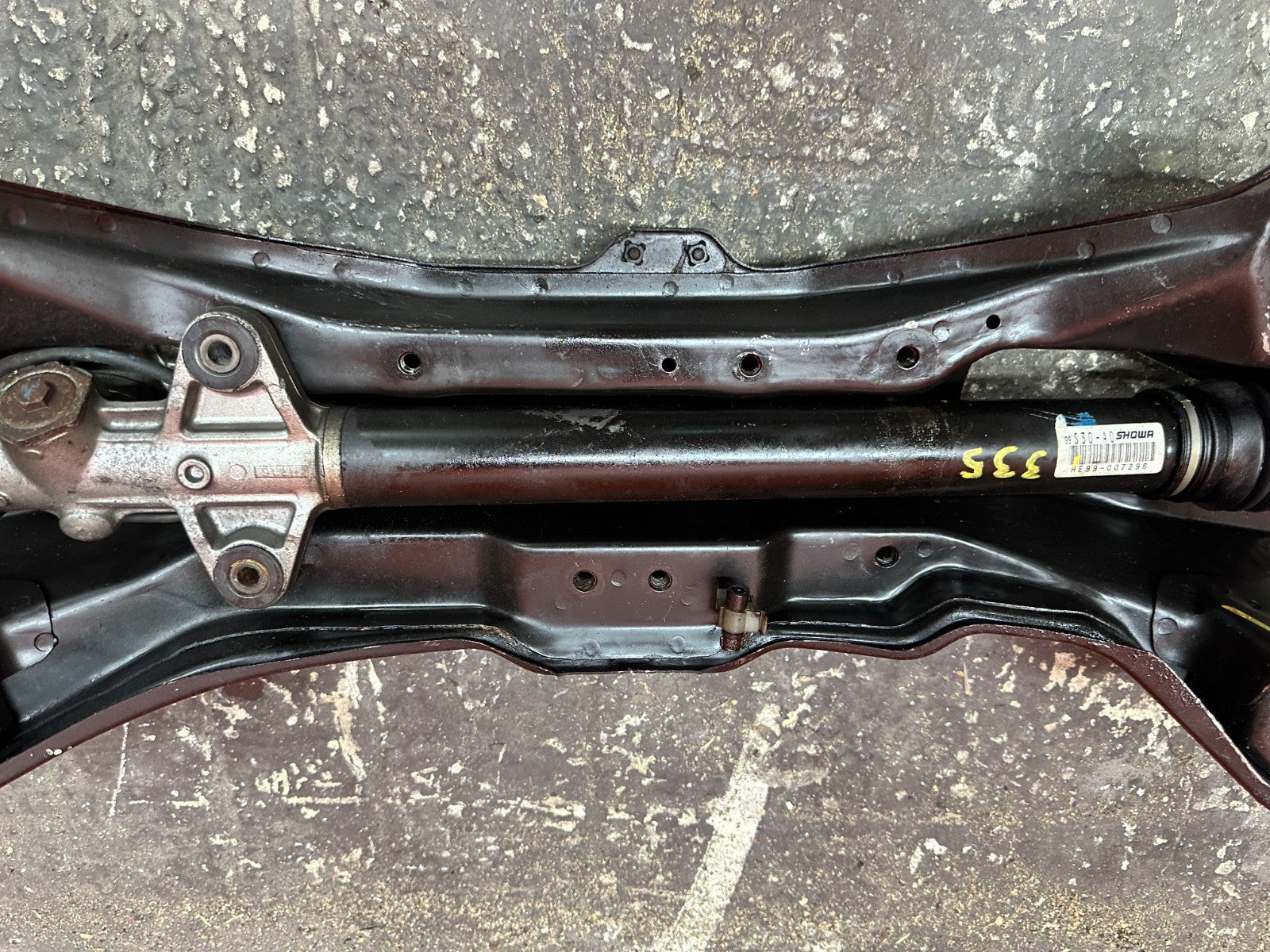 97 01 HONDA PRELUDE 2.2L FRONT SUBFRAME K MEMBER W/ POWER STEERING RACK OEM #3356