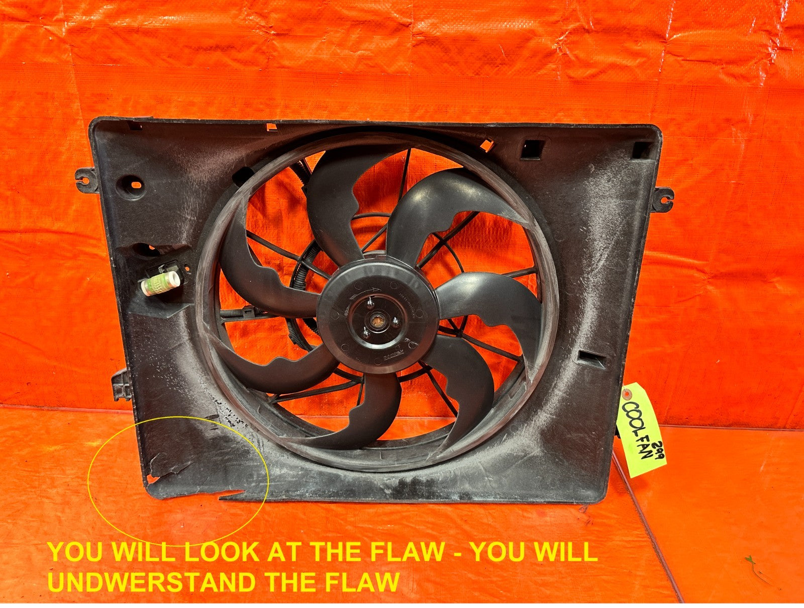 13 16 HYUNDAI GENESIS COUPE 3.8L   RADIATOR COOLING FAN W/ MOTOR & HOUSING   OEM0