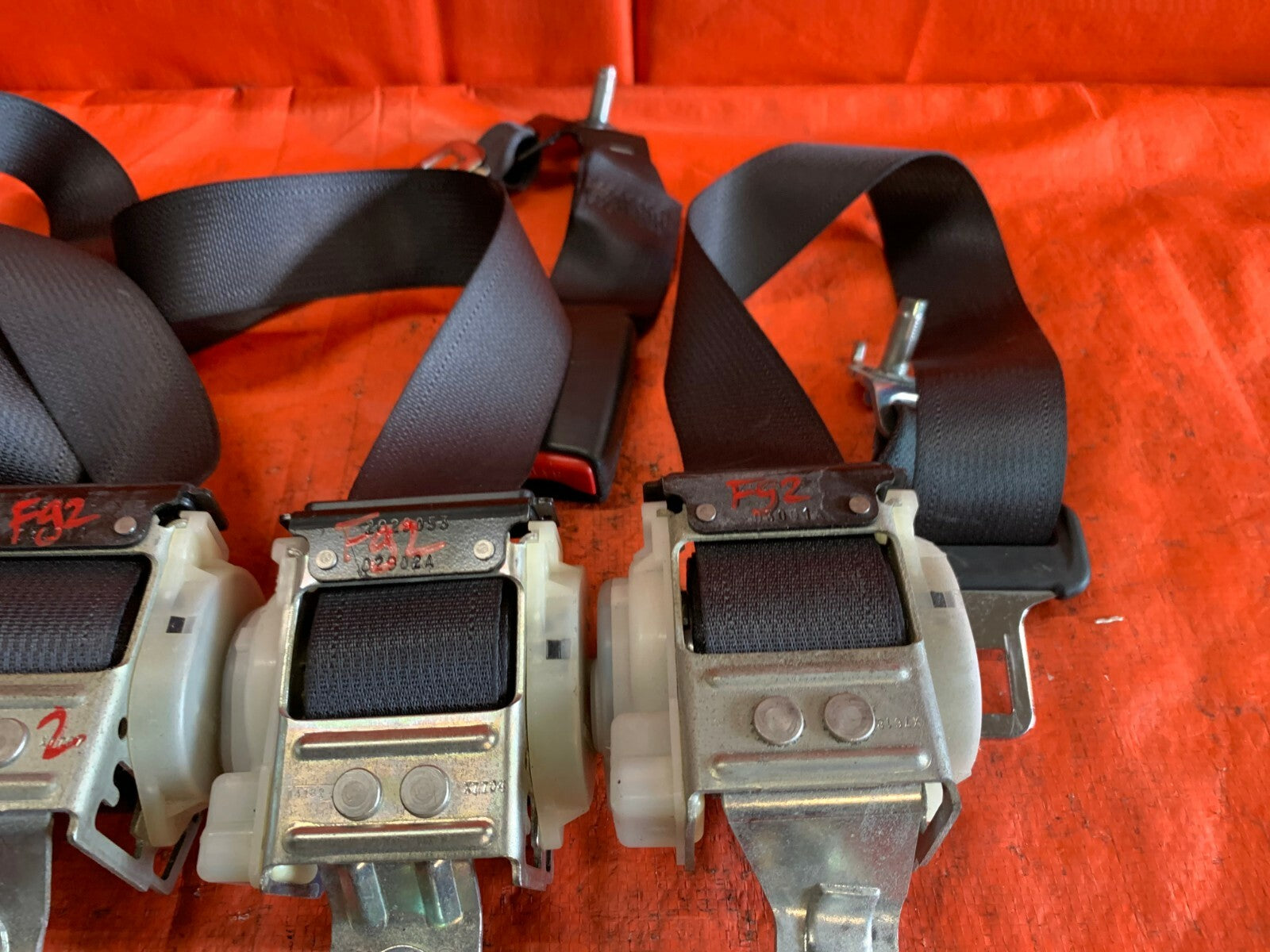 OEM 2008 08 HONDA CIVIC SI COUPE   COMPLETE REAR SEAT BELT SET LEFT RIGHT CENTER8