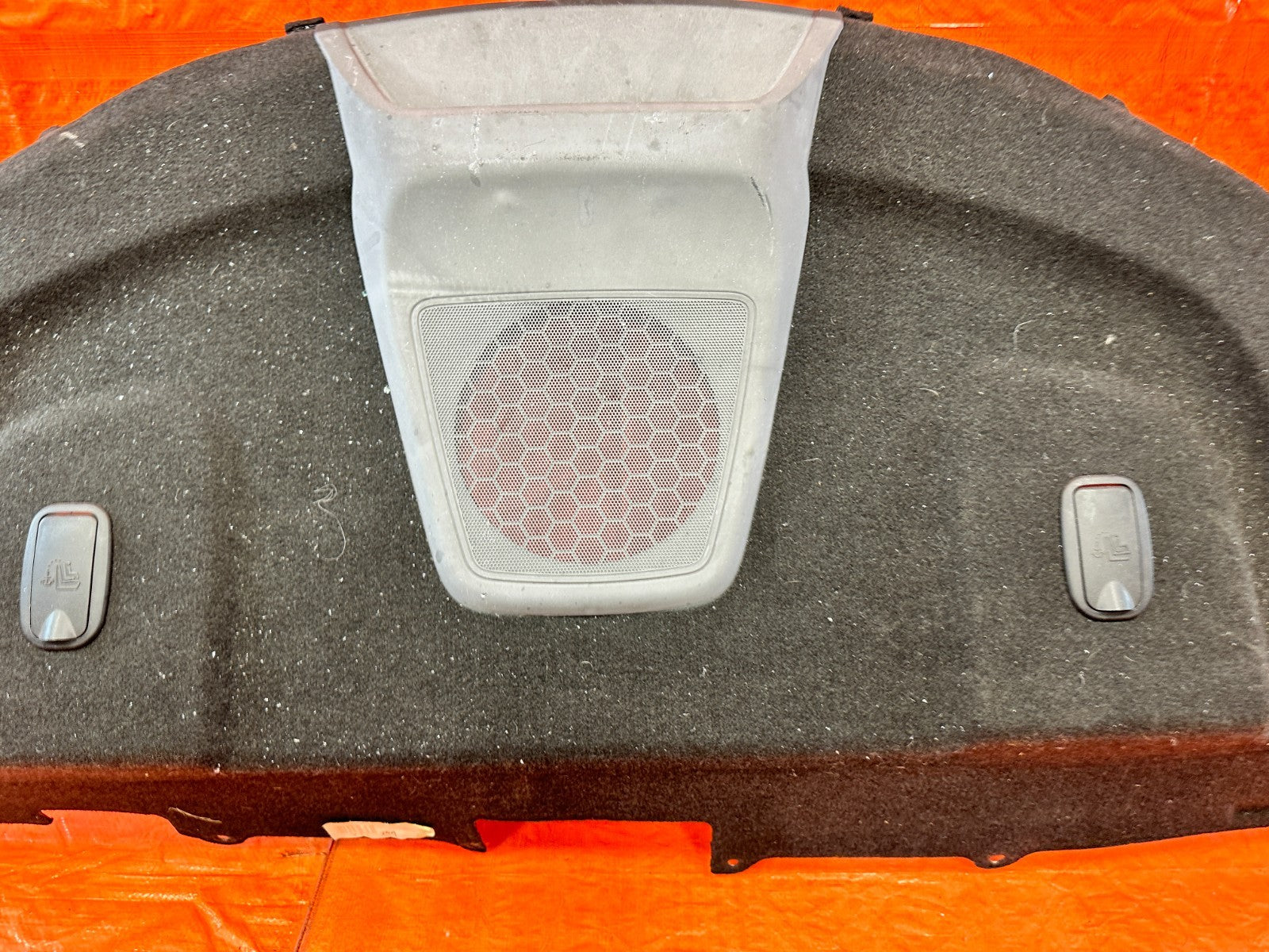 10 16 HYUNDAI GENESIS COUPE   REAR SPEAKER COVER TRAY LINER TRIM   W/ SUB 3264