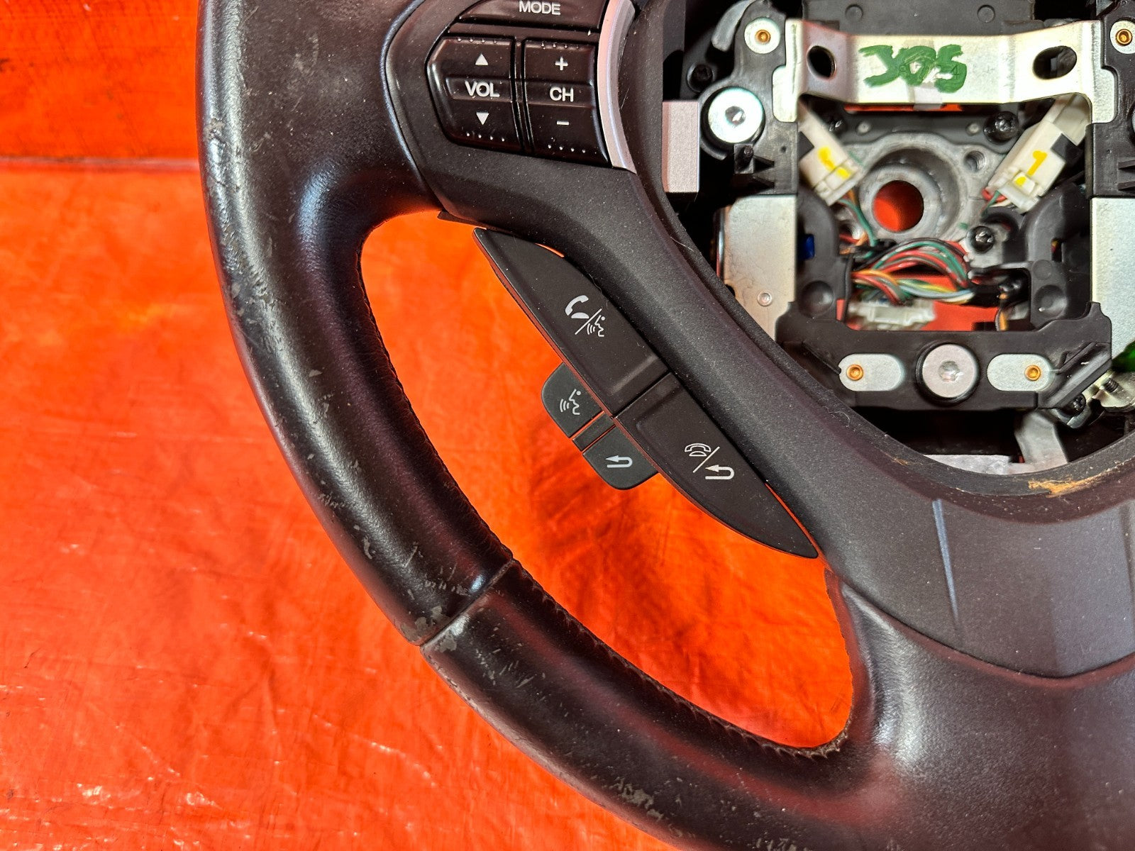 09 14 ACURA TSX   STEERING WHEEL   BLACK LEATHER WRAP   OEM FACTORY #3055