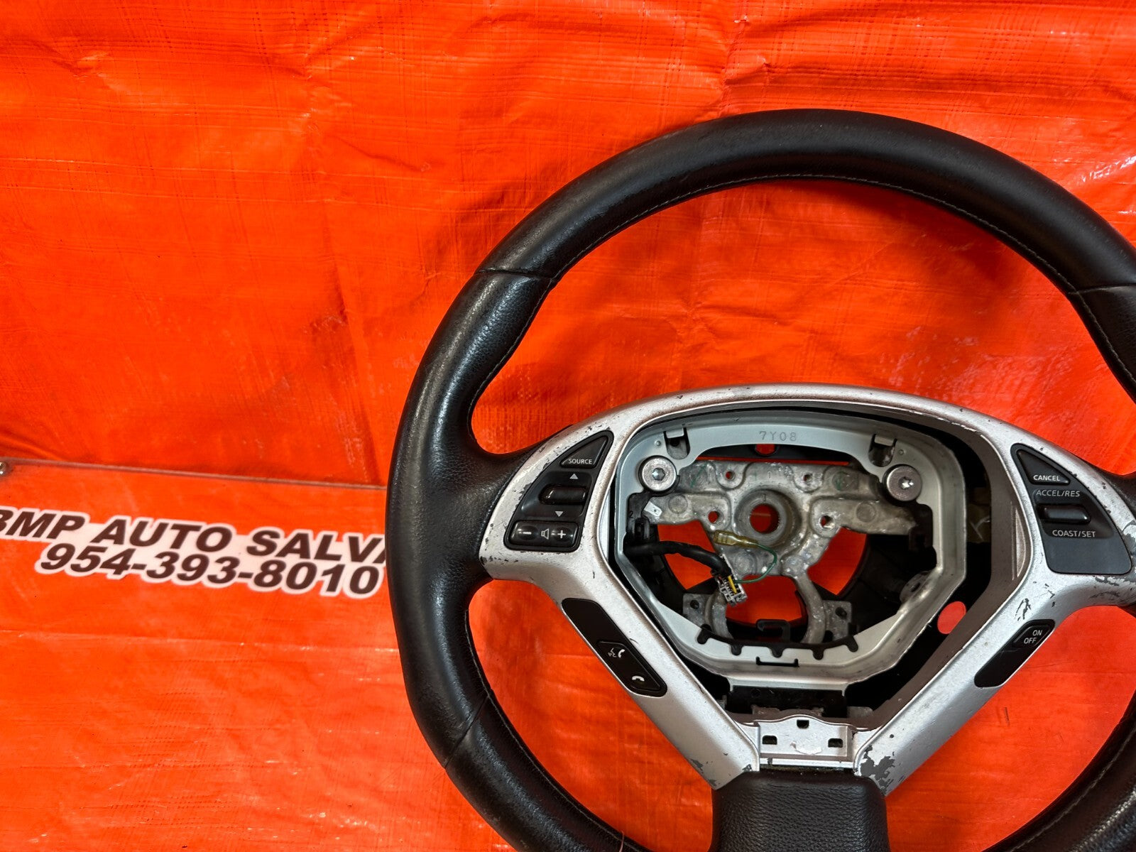 08 15 INFINITI G37 & Q60    2D COUPE  STEERING WHEEL   READ DESC   OEM #2458