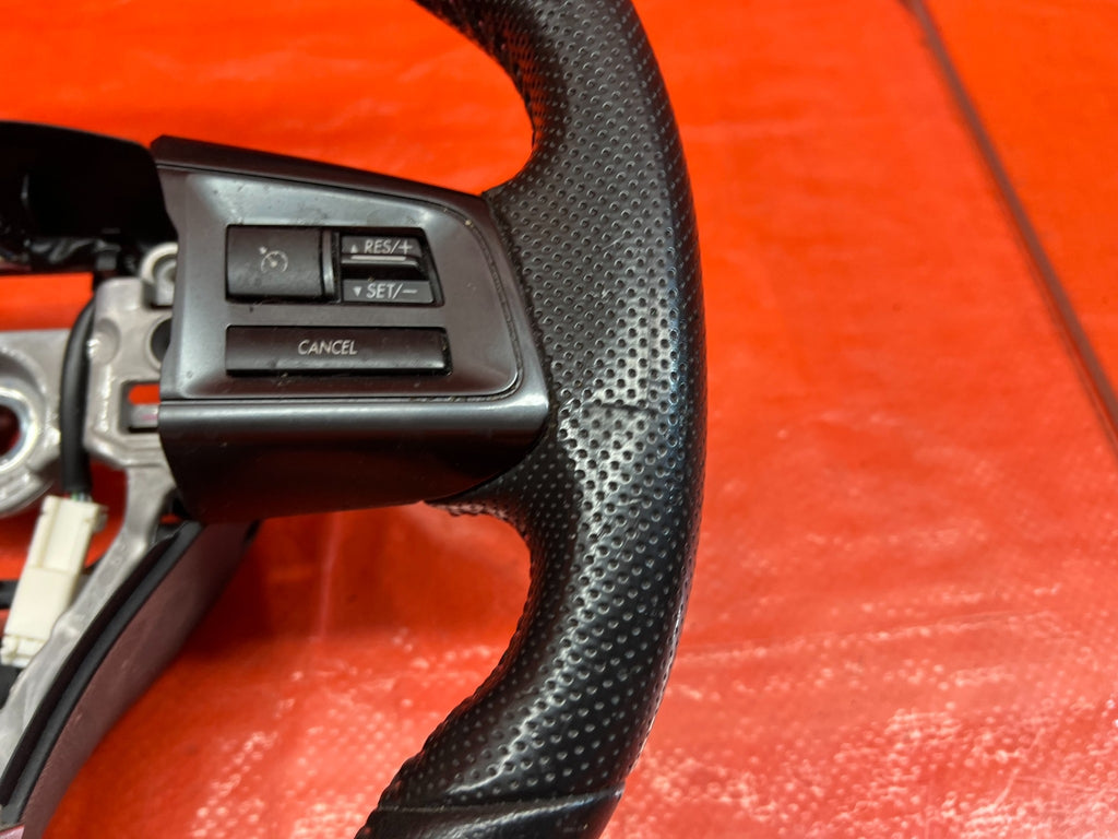 15 20 SUBARU WRX STI   STEERING WHEEL   BLACK LEATHER WRAP   OEM FACTORY #1707