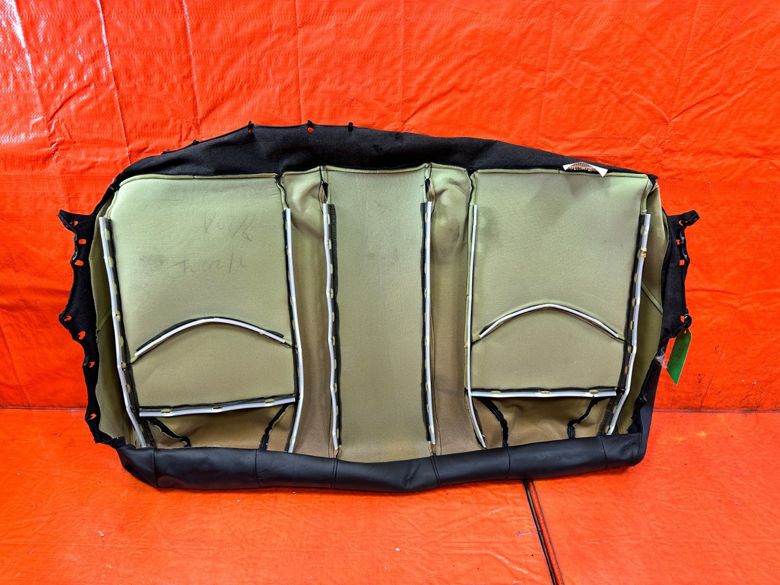 08 09 INFINITI G37 COUPE SPORT REAR UPPER SEAT BLACK LEATHER COVER SKIN OEM 31112
