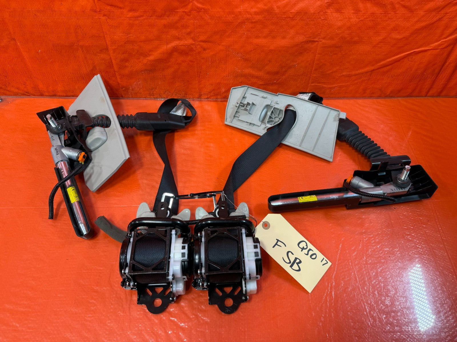 14 23 INFINITI Q50 LEFT & RIGHT FRONT SEAT BELTS SAFETY BELT BLACK OEM FACTORY13
