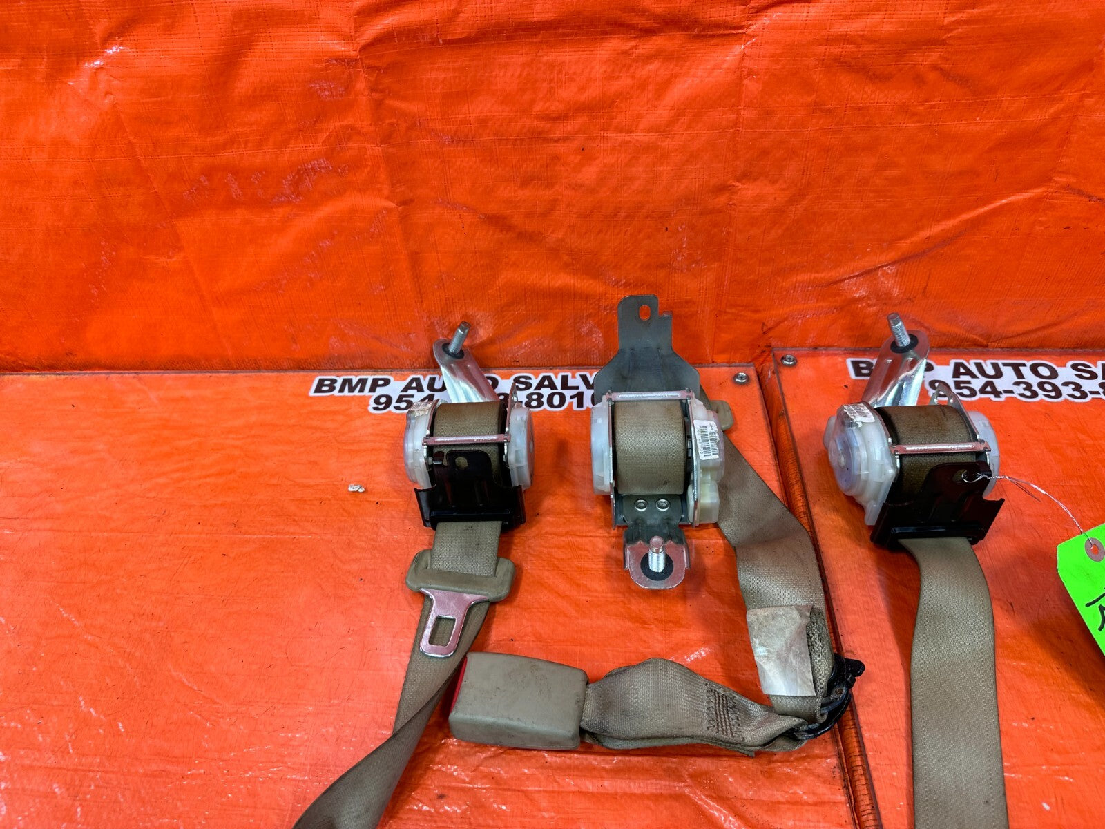 08 12 HONDA ACCORD SEDAN REAR SEAT BELT SET LEFT & RIGHT SEAT BELTS TAN OEM 2513