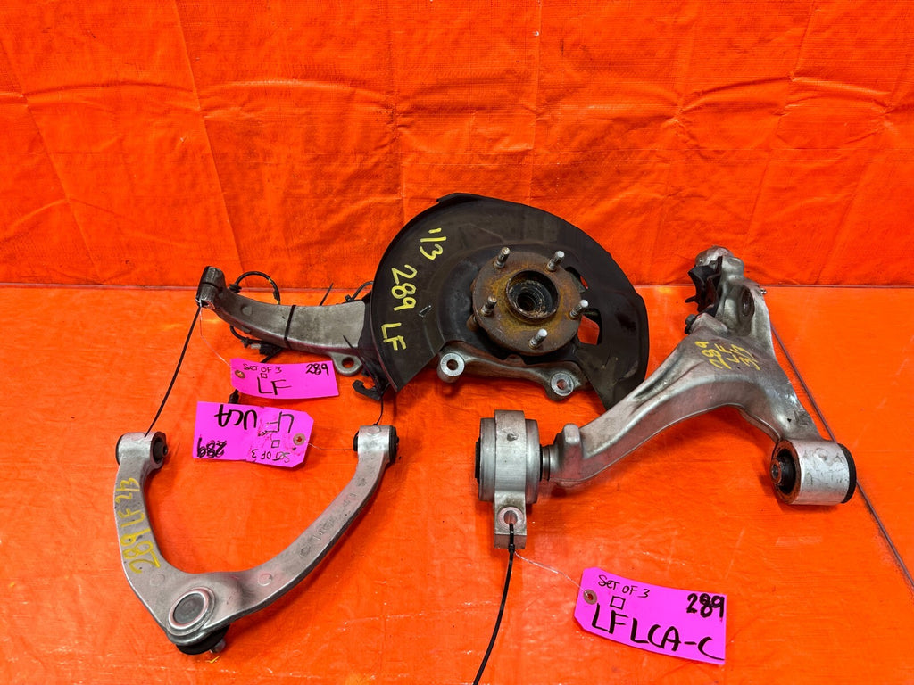 14 20 INFINITI Q50 DRIVER LEFT FRONT SPINDLE KNUCKLE W/ UPPER LOWER ARMS OEM 2890