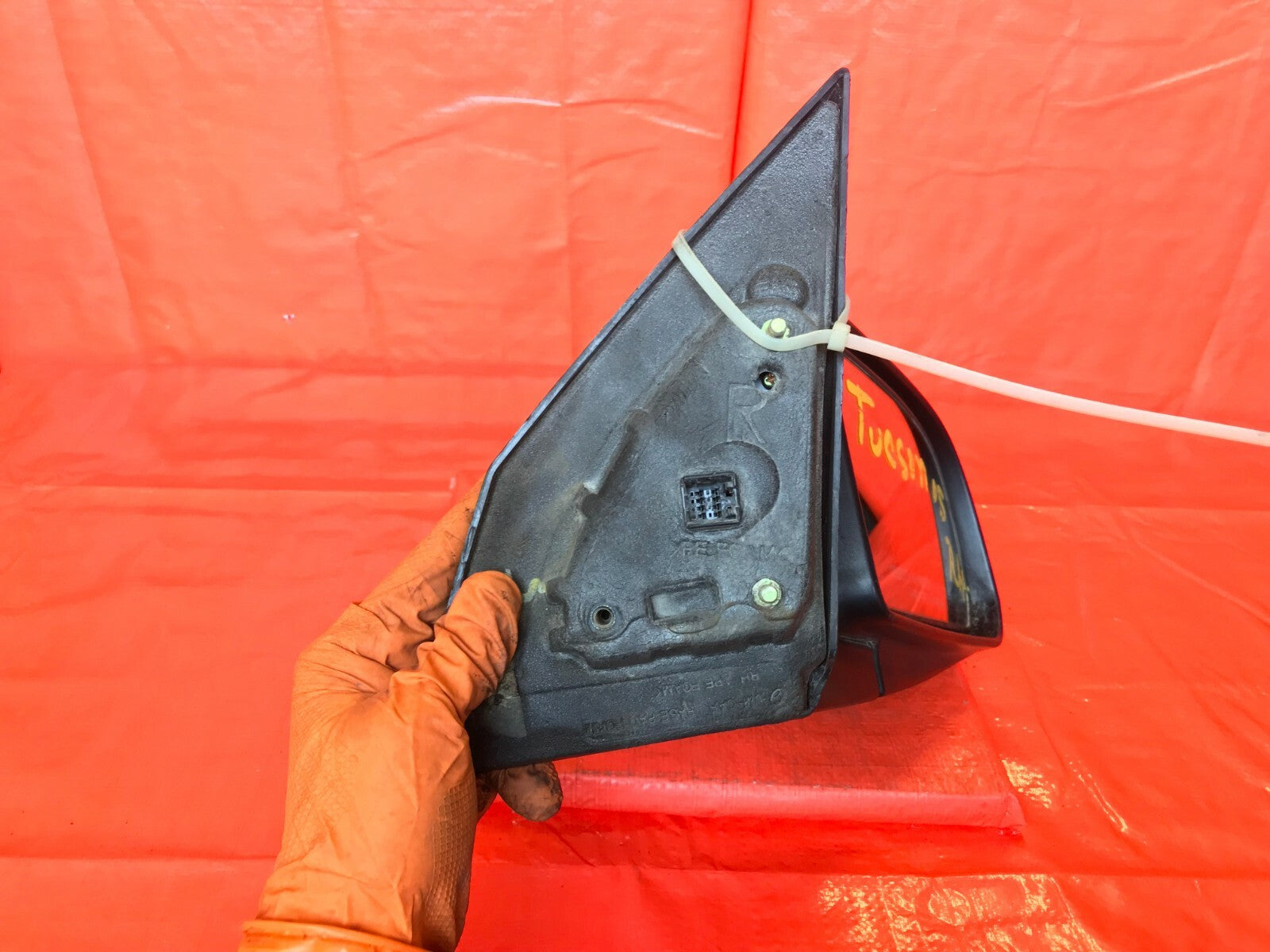 OEM 2008 2009 HYUNDAI TUCSON PASSENGER RIGHT SIDE VIEW MIRROR   5 PIN   BLACK5