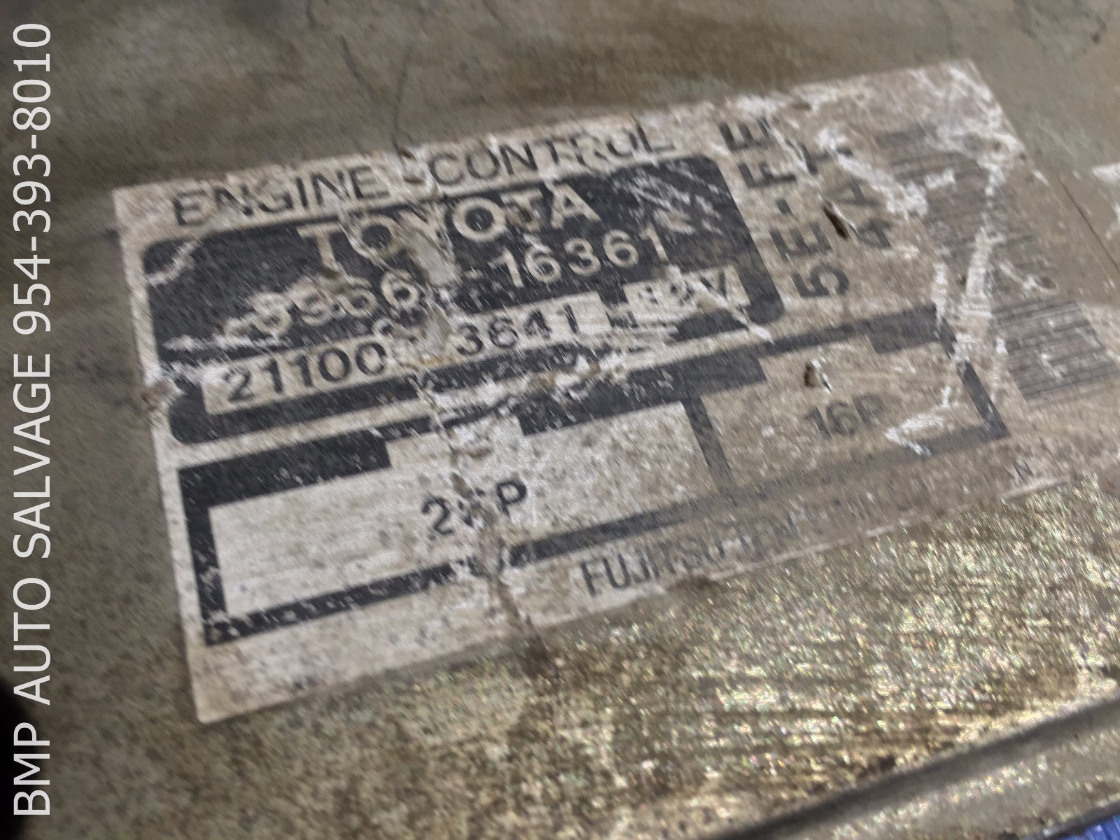 OEM 1996 TOYOTA TERCEL ECU # 89661 16361 ENGINE COMPUTER BRAIN ECM #1112 #RM771