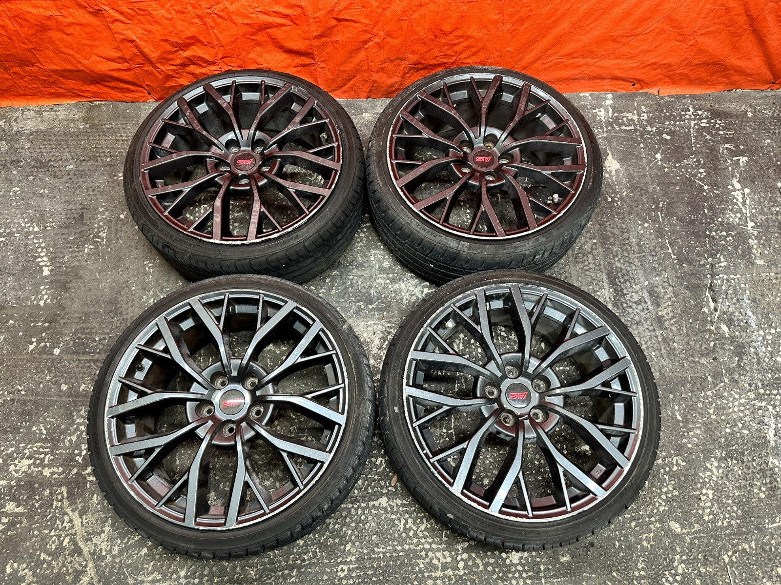 15-20 SUBARU WRX STI 4D 2.5L EJ257 18" ALLOY WHEELS RIMS TIRE SET SET OF 4 OEM4