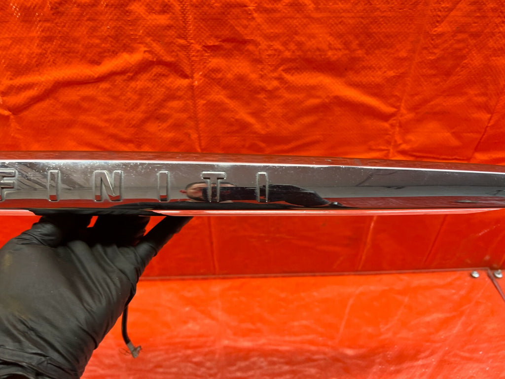 14 17 INFINITI Q50   REAR TRUNK SPOILER FINISH TRIM MOLDING W/O CAMERA OEM #1053