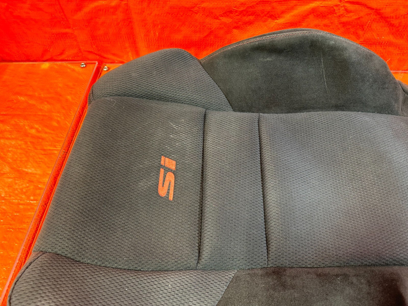 06 11 HONDA CIVIC SI RIGHT FRONT UPPER SEAT SKIN CLOTH FABRIC COVER OEM #2708