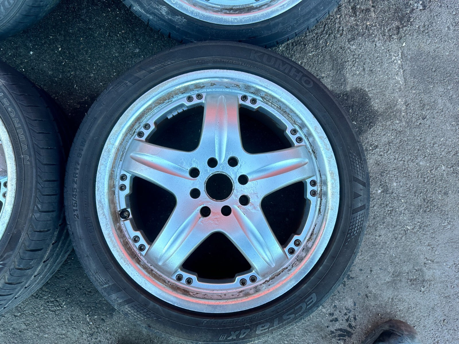 92 96 HONDA PRELUDE   5 SPOKE WHEELS AND TIRES   17 INCH   #2737