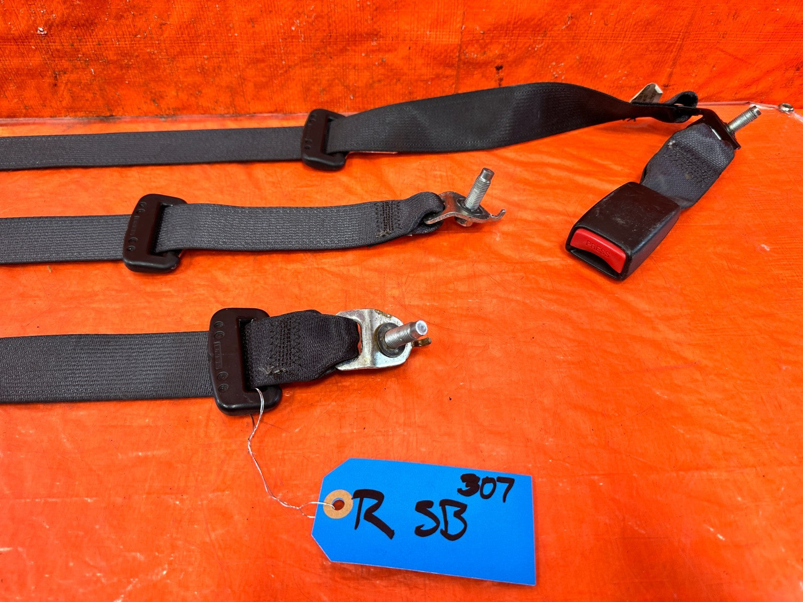 07 11 HONDA CIVIC SI SEDAN REAR SEAT SAFETY BELT SET   LEFT RIGHT BELTS OEM #3074