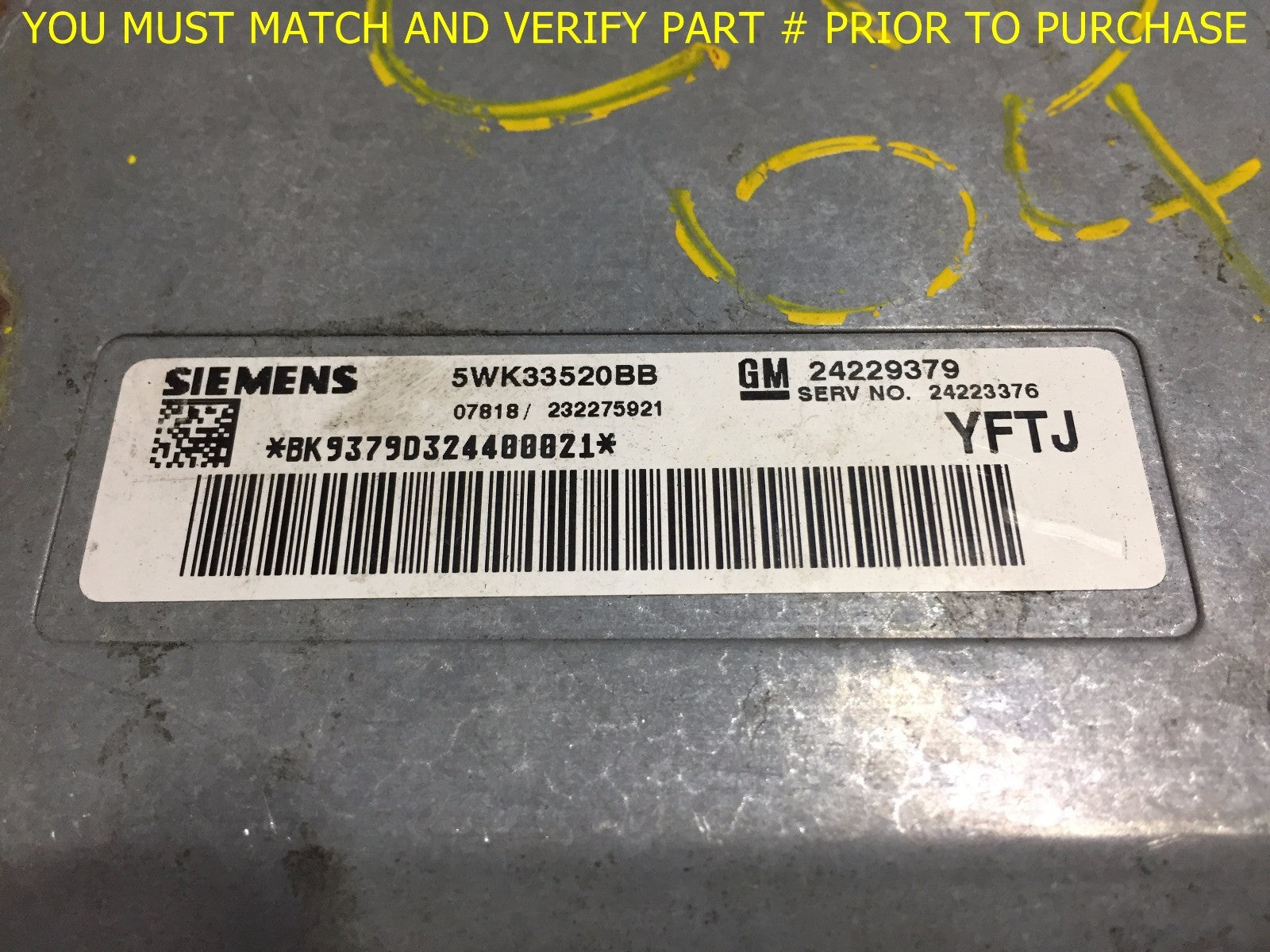 OEM 2004 CADILLAC CTS TRANSMISSION CONTROL MODULE TCM TCU 5WK33520BB 242293791