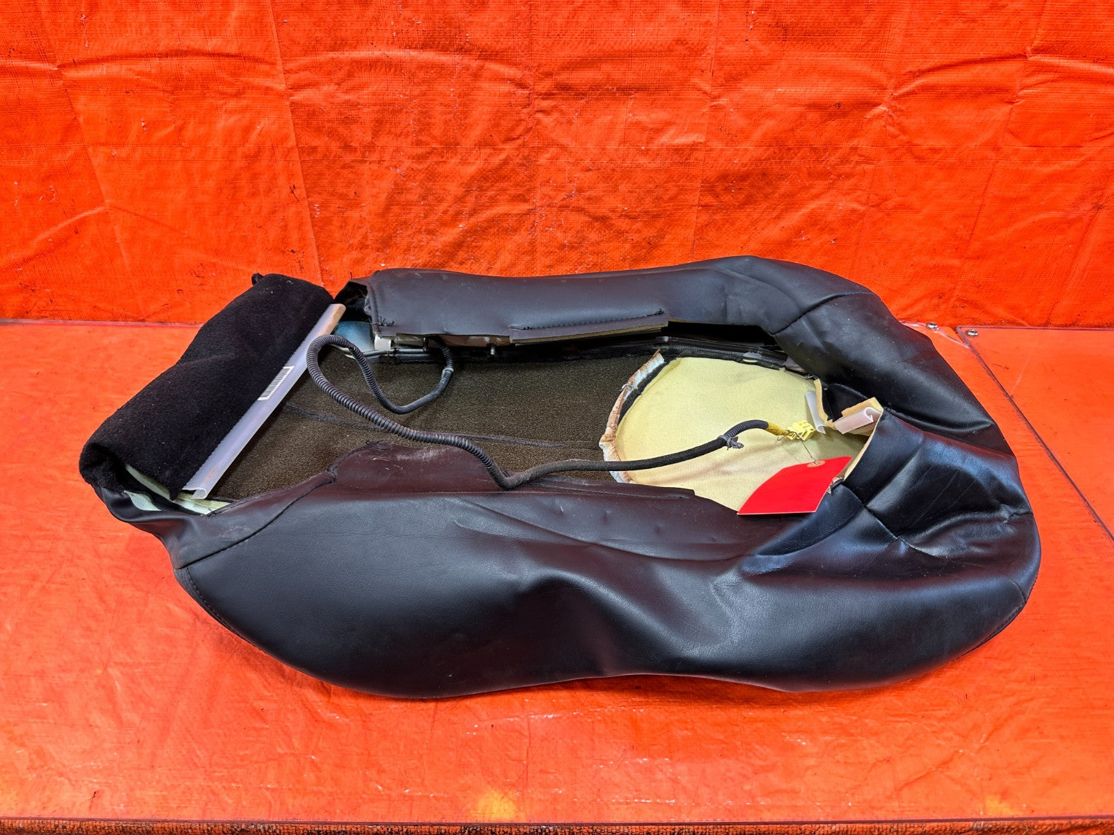 09 15 INFINITI G37 CONVERTIBLE BLACK LEATHER UPPER SEAT LOWER SKIN WRAP OEM 31010