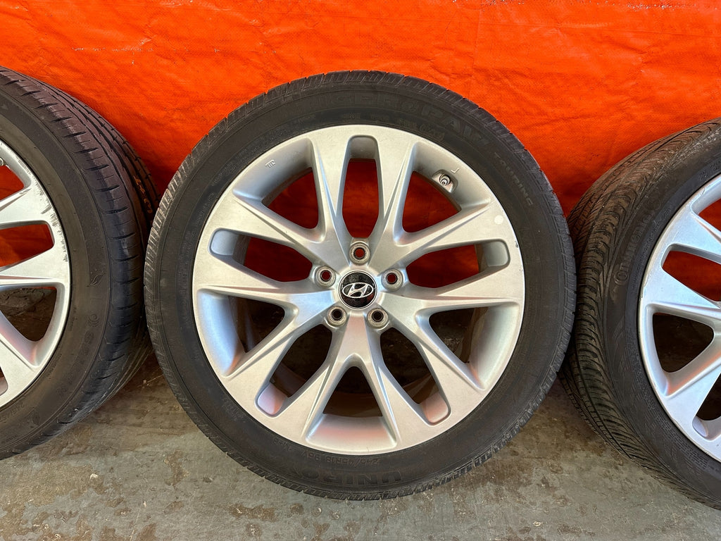 10 16 HYUNDAI GENESIS COUPE   18 INCH FACTORY WHEELS W/ TIRES   OEM OE RIMS #2199