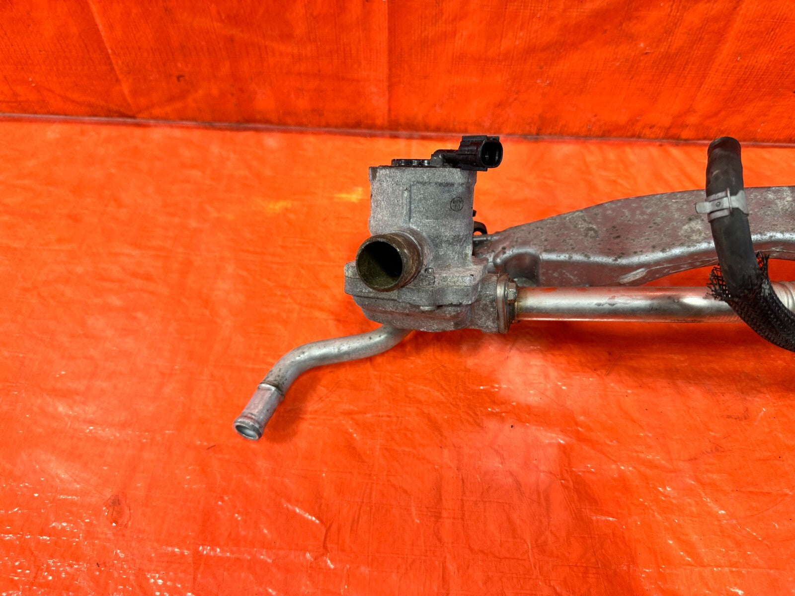 08 14 SUBARU IMPREZA WRX STI EJ257 ALUMINUM COOLANT PASSAGE LINES W/ SENSOR 2837