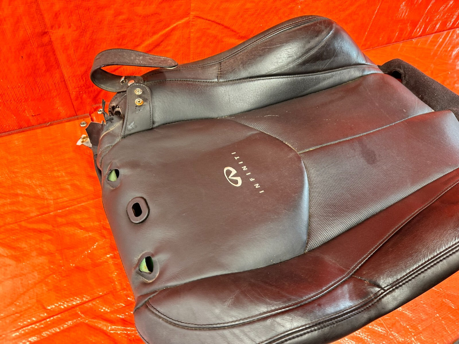 11 15 INFINITI G37 CONVERTIBLE DRIVER LEFT FRONT SEAT LEATHER SKIN WRAP OEM 27818