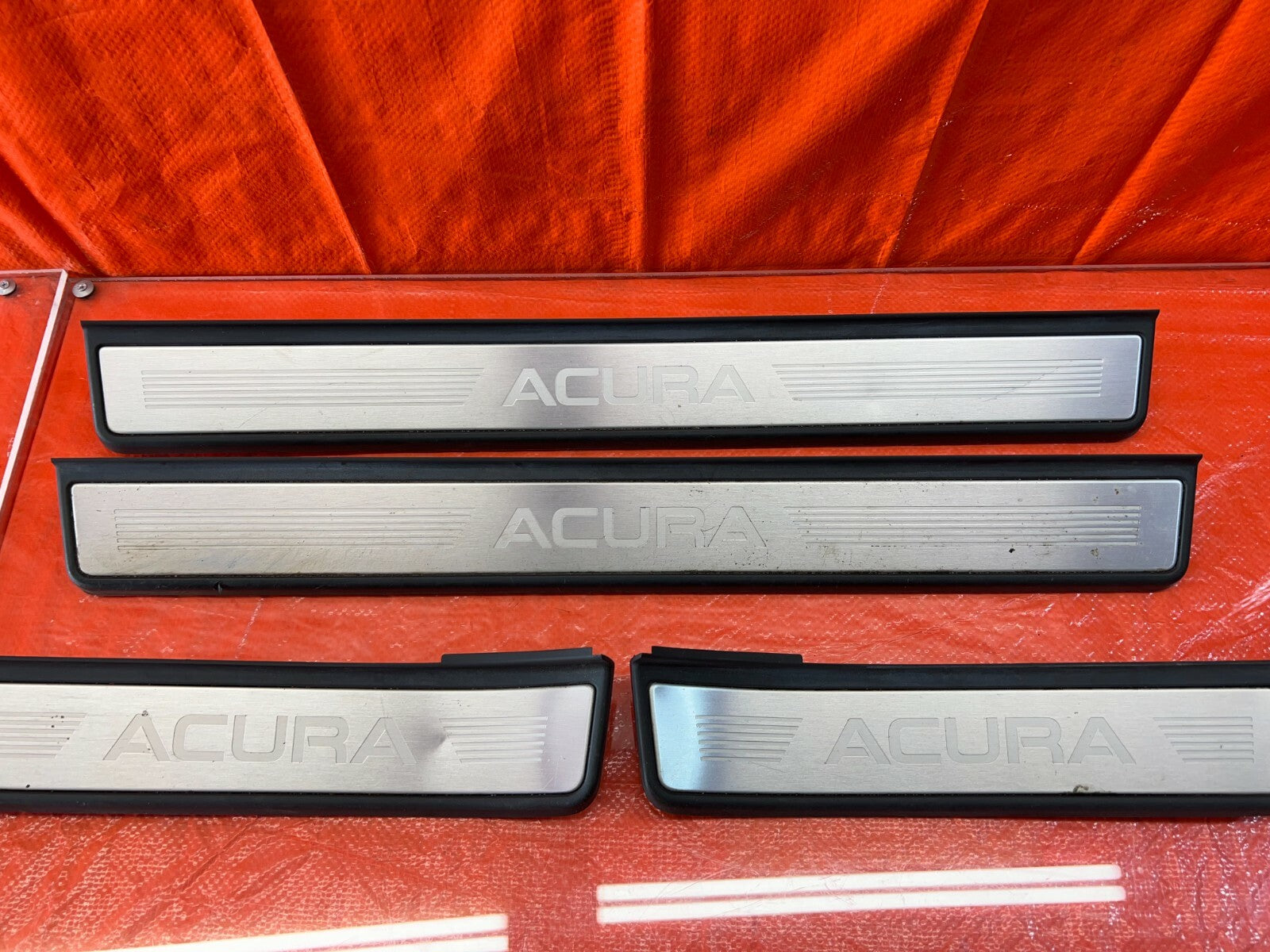 07 08 ACURA TL TYPE S FLOOR PILLAR SCUFF PLATE SET LEFT RIGHT FRONT REAR OEM 1067