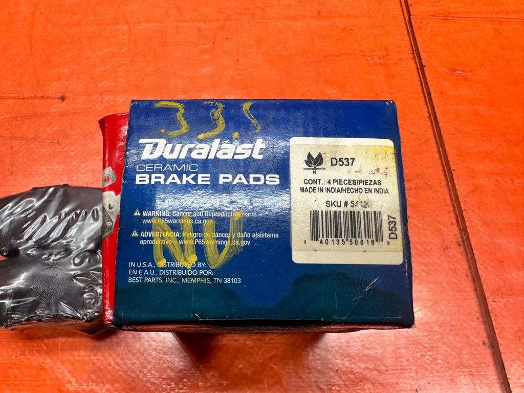 NEW DURALAST GOLD CERAMIC REAR DISC BRAKE PADS SET HARDWARE DG536 HONDA ACURA6