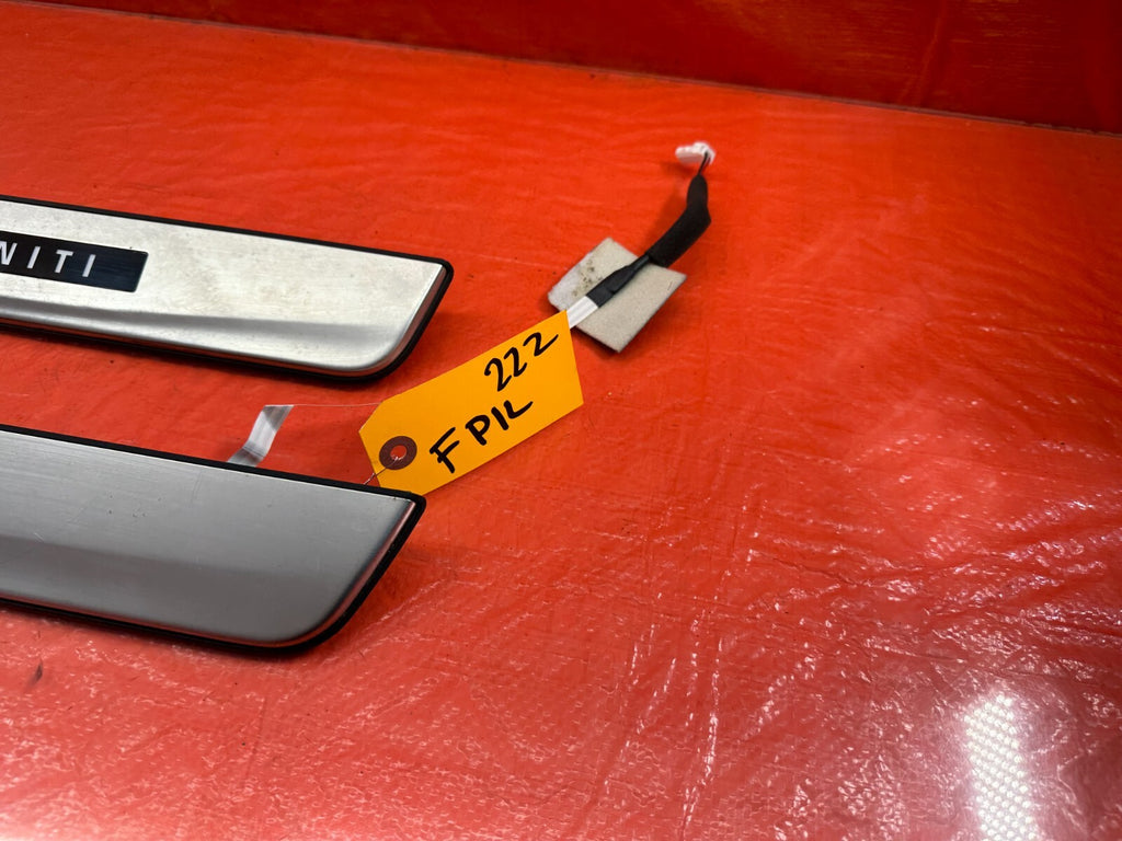 16 20 INFINITI Q50   ILLUMINATING FLOOR PILLAR SCUFF PLATE SET   OEM FACTORY 2221