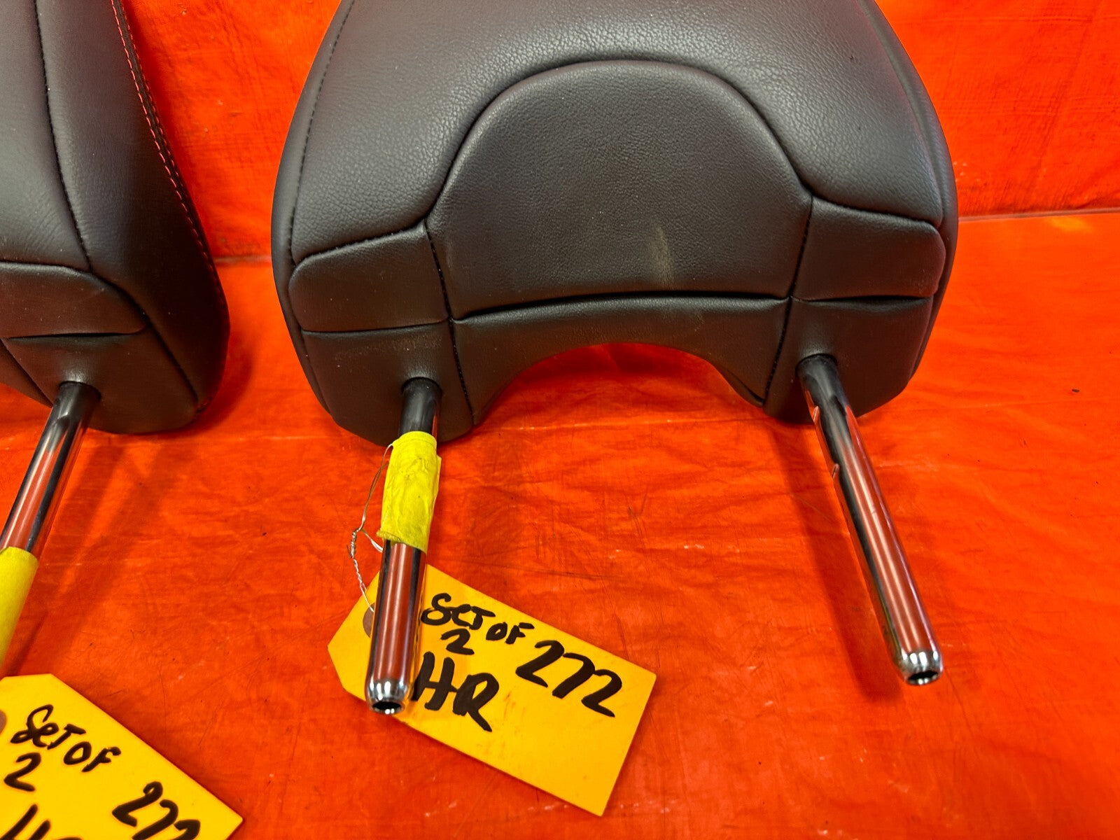 13 20 SUBARU BRZ   FRONT SEAT HEAD REST SET LEFT AND RIGHT  LEATHER   OEM #2925