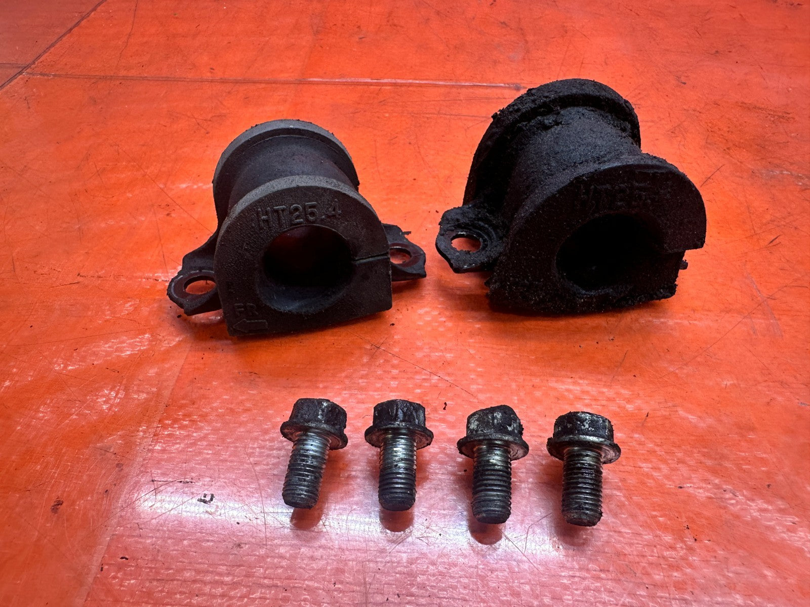04-05 ACURA TSX 2.4L FRONT SWAY STABILIZER BAR MOUNT BRACKETS SET OEM #3394