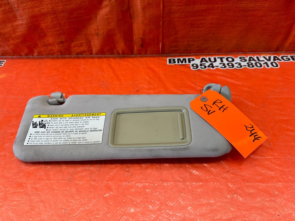 07 09 LEXUS ES350   PASSENGER RIGHT SUN VISOR   LIGHT GRAY   OEM FACTORY #2448