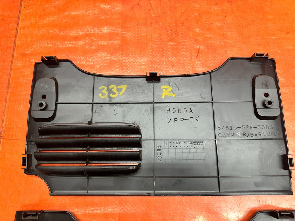 00-09 HONDA S2000 AP1 AP2 REAR CARGO TRAY HOOK TRIM COVER BEZEL OEM #3376