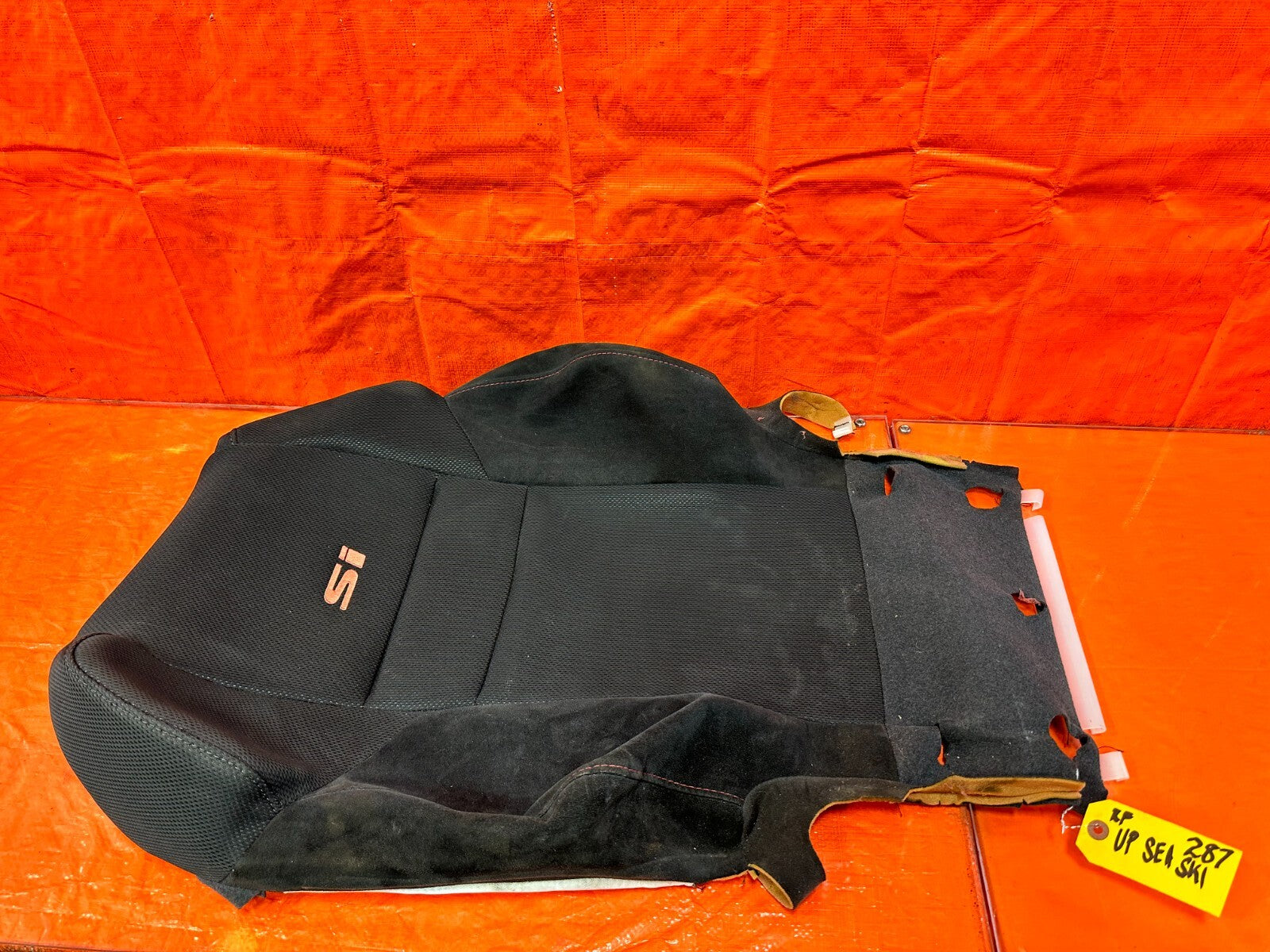 06 11 HONDA CIVIC SI RIGHT FRONT UPPER SEAT SKIN CLOTH FABRIC COVER OEM #2870