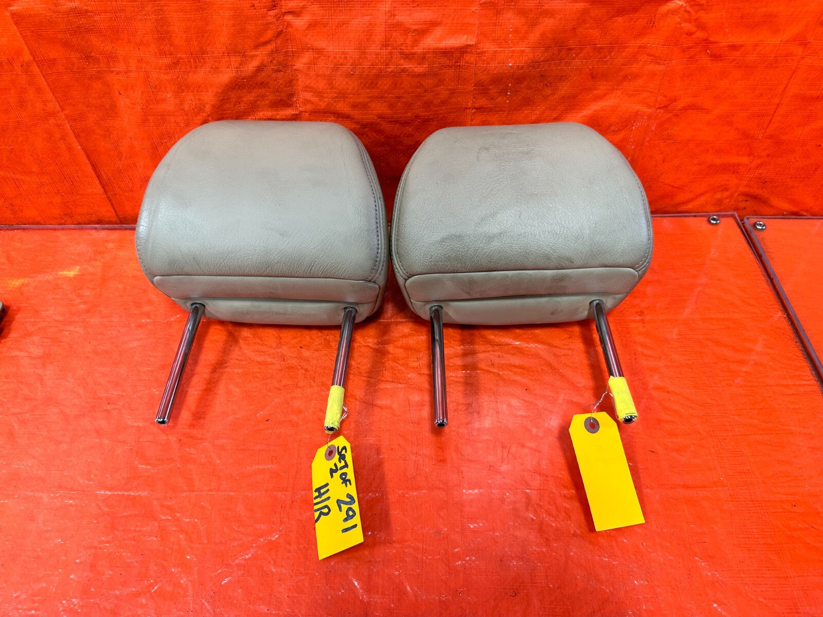 04 08 ACURA TSX   FRONT SEAT HEAD REST SET LEFT AND RIGHT TAN OEM FACTORY #2917