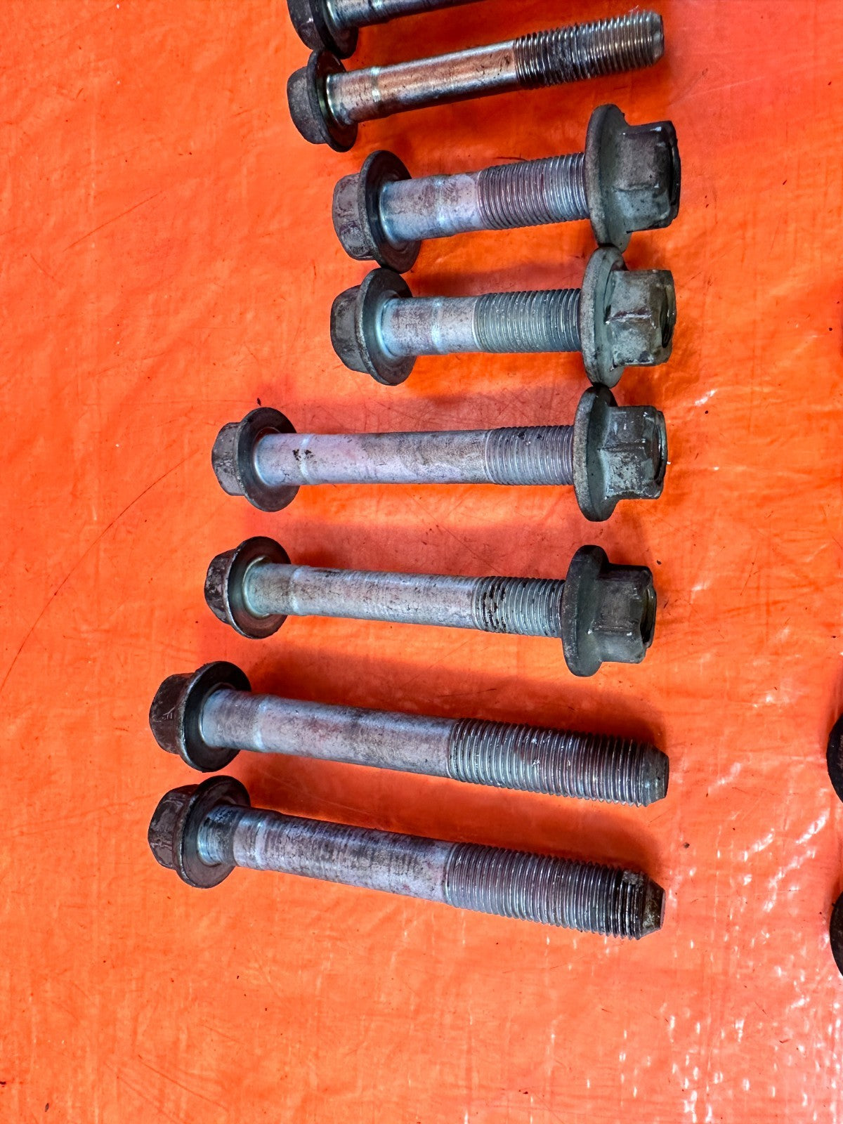 08 15 INFINITI G37 & Q60 FRONT CONTROL ARM BOLTS   UPPER LOWER SPINDLE   OEM 3293
