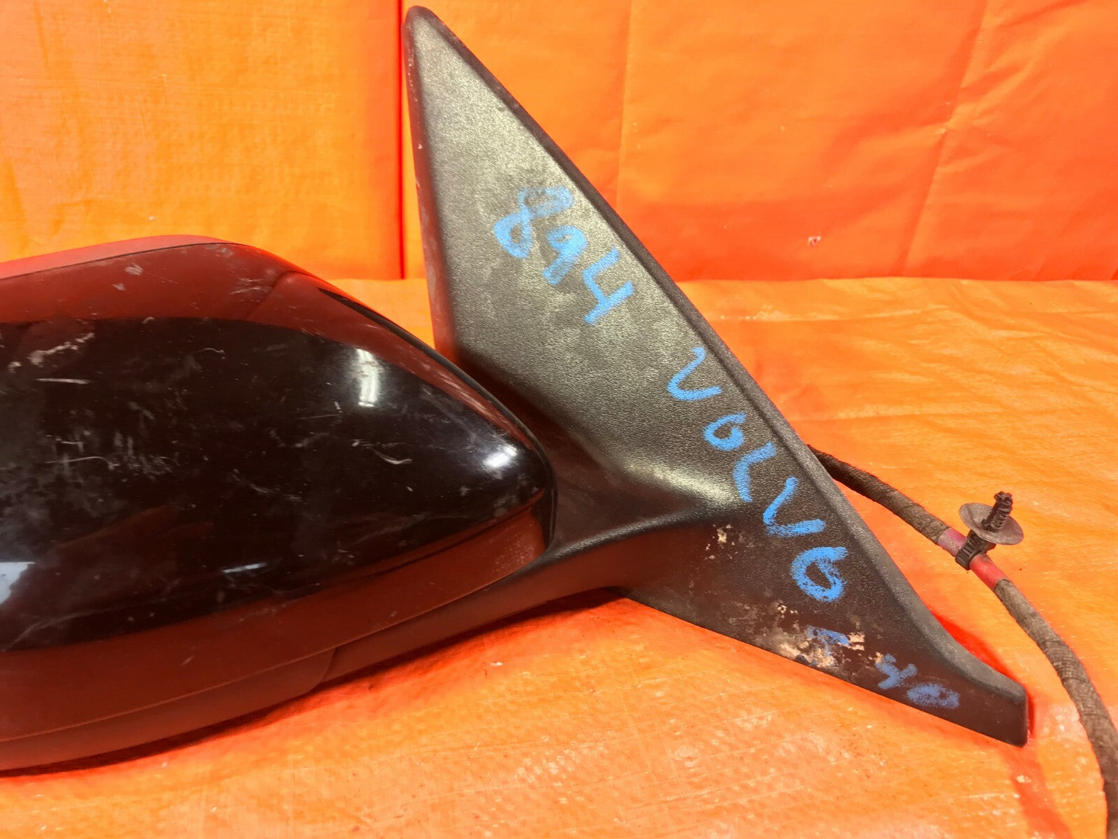 OEM 2004 04 VOLVO S40 PASSENGER RIGHT SIDE VIEW MIRROR BLACK E11 015850 1
