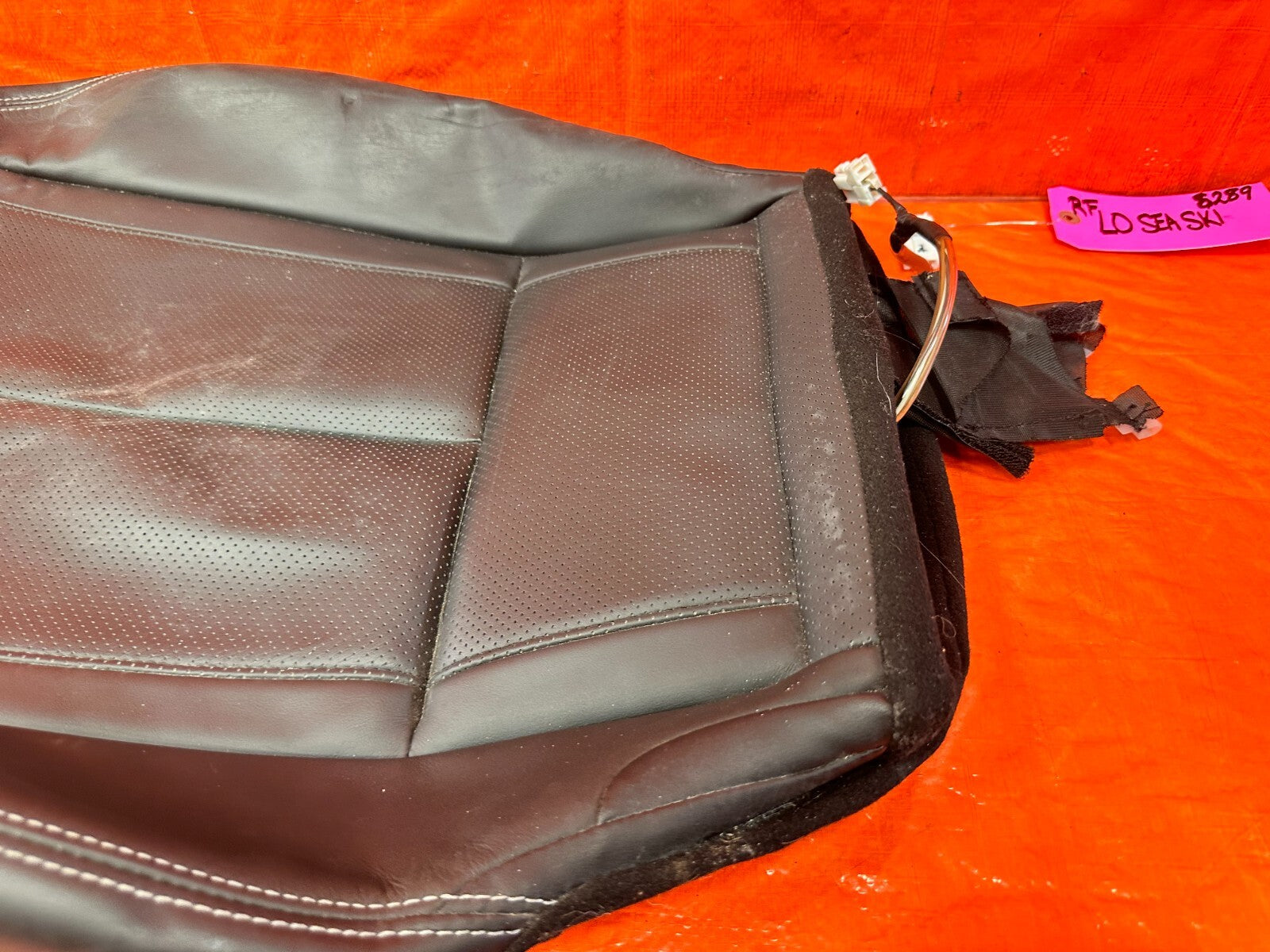 17 20 INFINITI Q60   PASSENGER RIGHT FRONT LOWER SEAT SKIN LEATHER WRAP OEM 2897