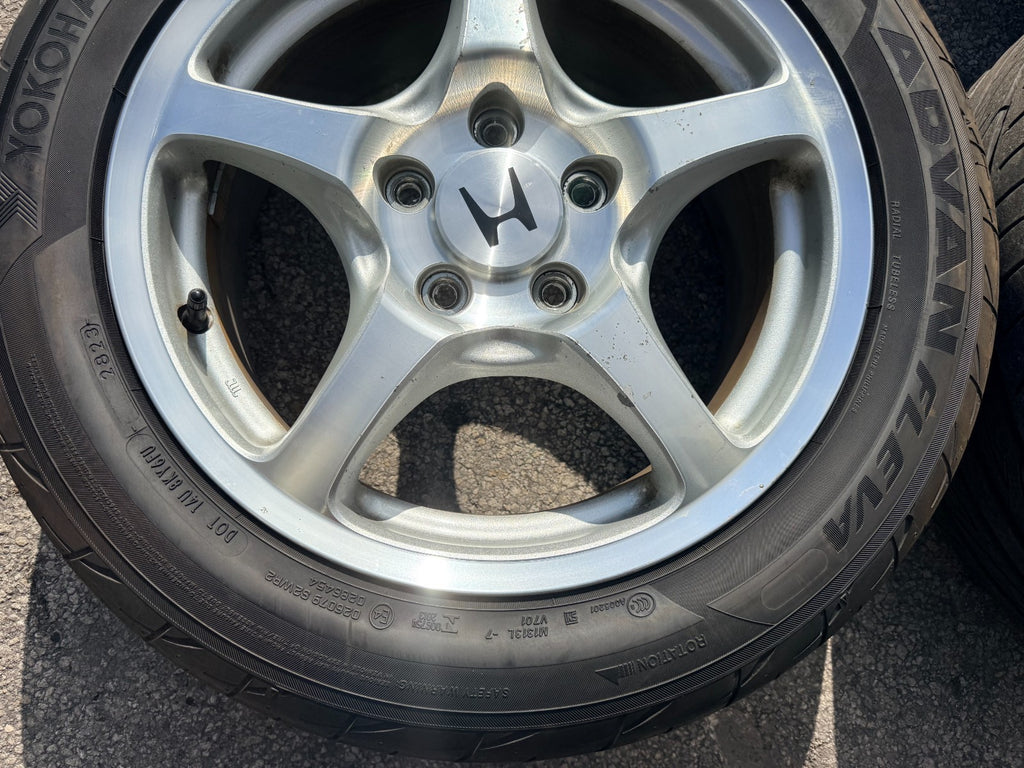 00 09 HONDA S2000   AP1 WHEELS RIMS W/ YOKOHOMA ADVAN FLEVA TIRES OEM #3377