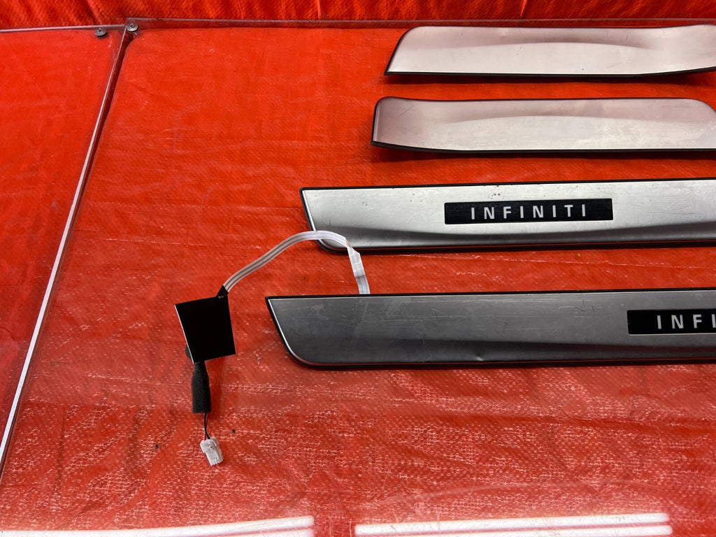 2017 INFINITI Q50 ILLUMINATING LED SCUFF PLATE FLOOR PILLAR SET FRONT REAR OEM4