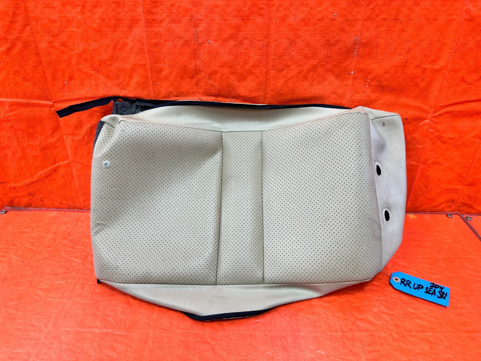 04 08 ACURA TSX   PASSENGER RIGHT REAR UPPER INNER SEAT SKIN WRAP   TAN OEM 3040