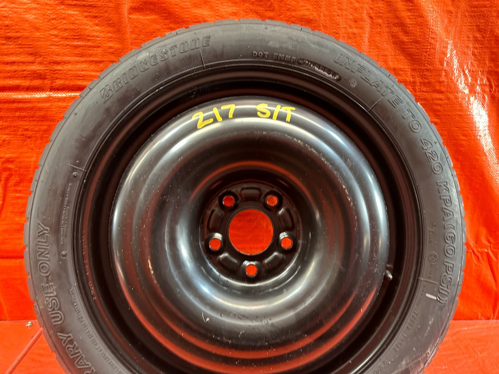 08 15 LANCER EVOLUTION X EVO 10   EMERGENCY SPARE BACK UP TIRE WHEEL RIM OEM 2176