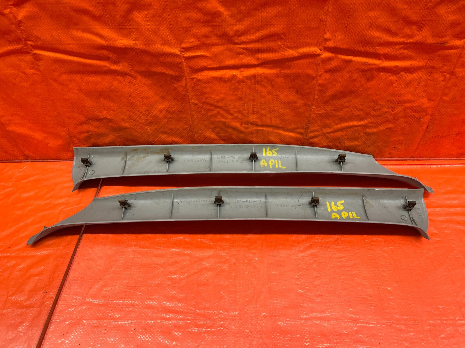 94 01 INTEGRA SEDAN A PILLAR TRIM SET   LEFT RIGHT A PILLARS   OEM FACTORY #1658