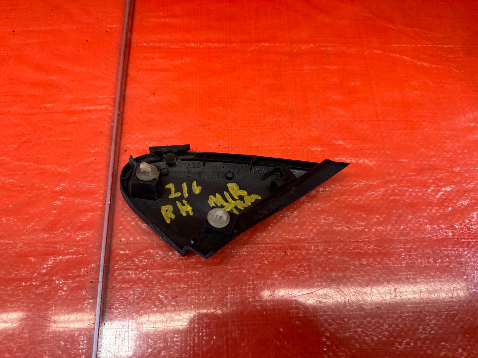 02 05 HONDA CIVIC SI EP3 HATCHBACK RIGHT EXTERIOR MIRROR TRIM COVER PLASTIC #2166