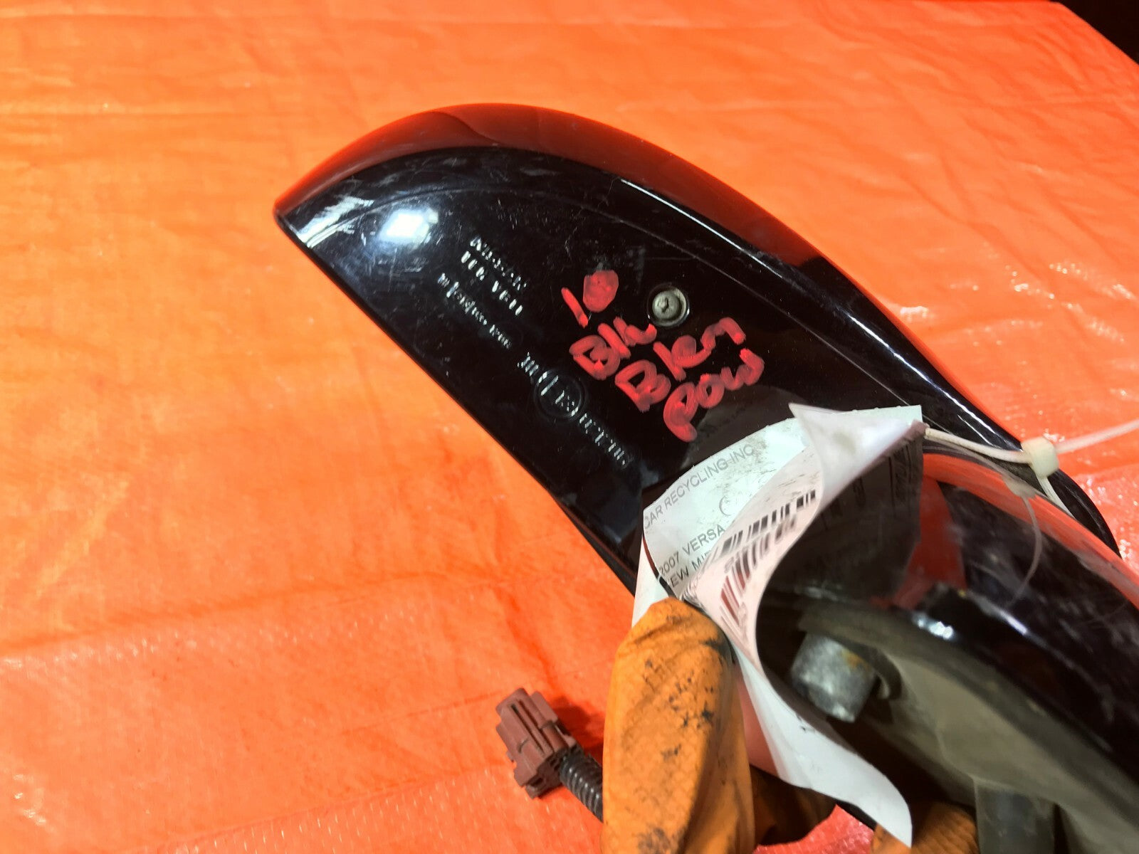 OEM 2010 2011 2012 NISSAN VERSA PASSENGER RIGHT SIDE VIEW MIRROR   BLACK   6