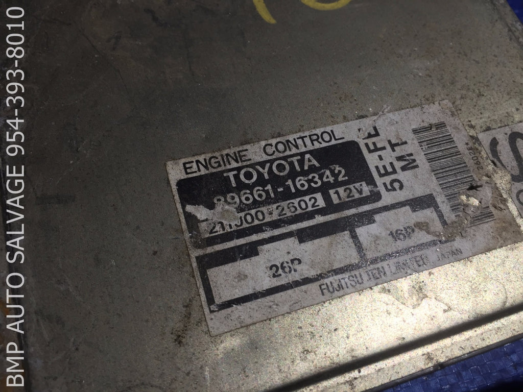OEM 1996 TOYOTA TERCEL ECU # 89661 16342 ENGINE COMPUTER BRAIN ECM #1112 #TYW11